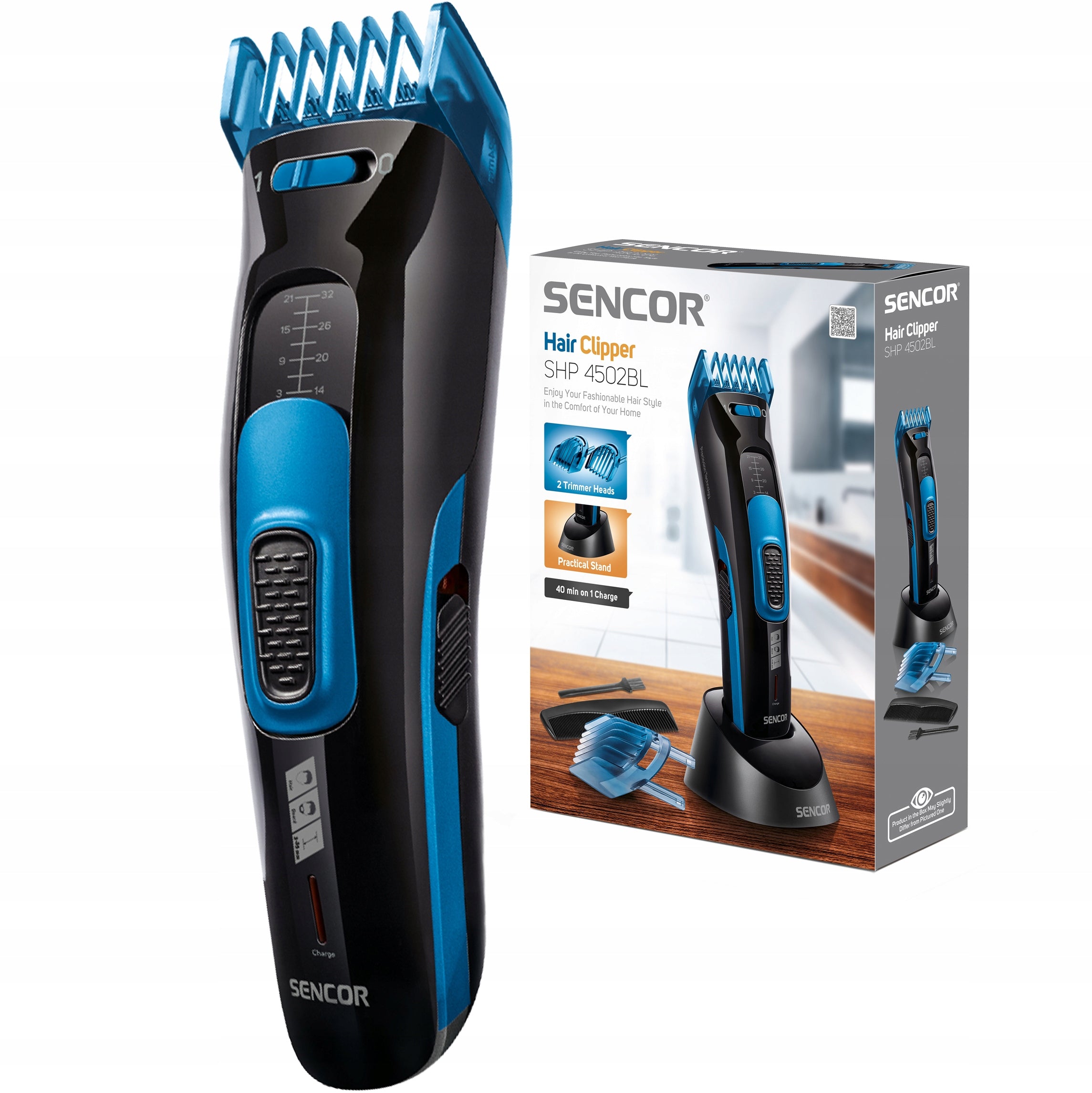 Wireless hair clipper 3-35mm 40 MINUTES OF OPERATION Sencor SHP 4502BL