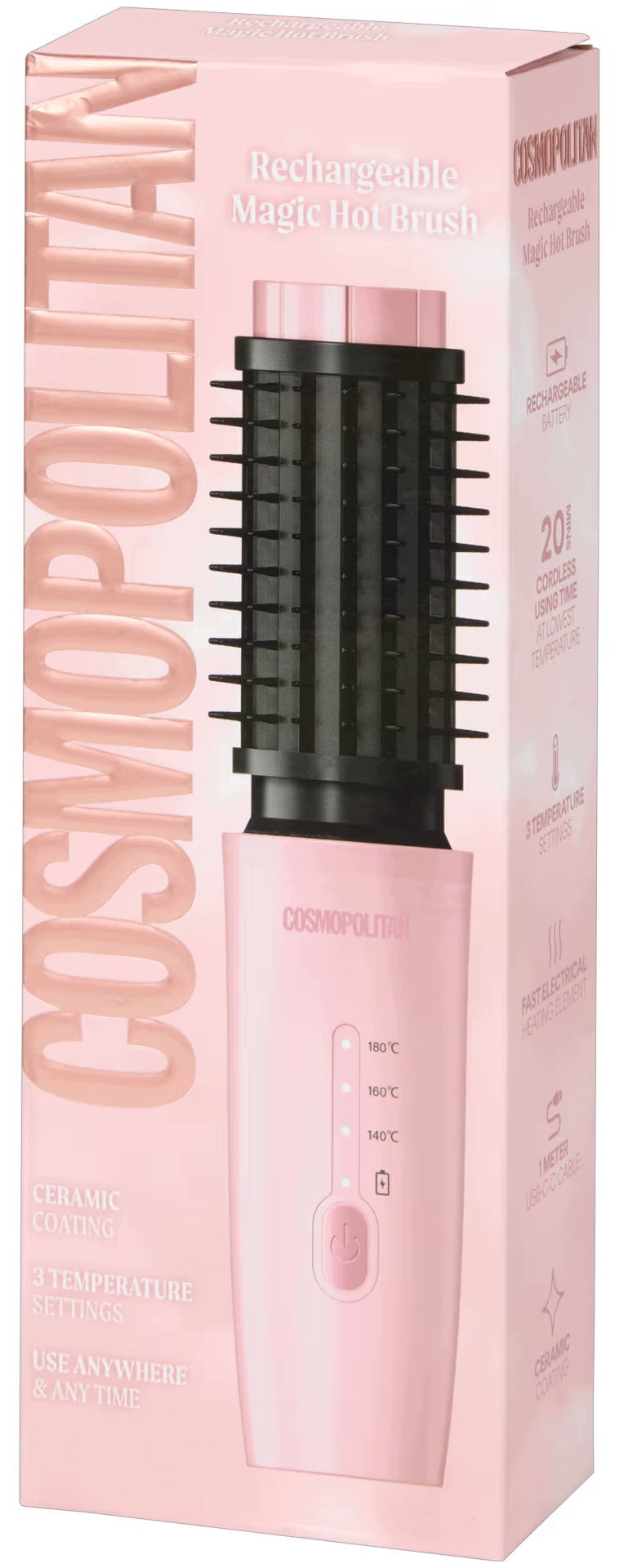 Wireless mini styling brush with heating function Cosmopolitan Packaging status original