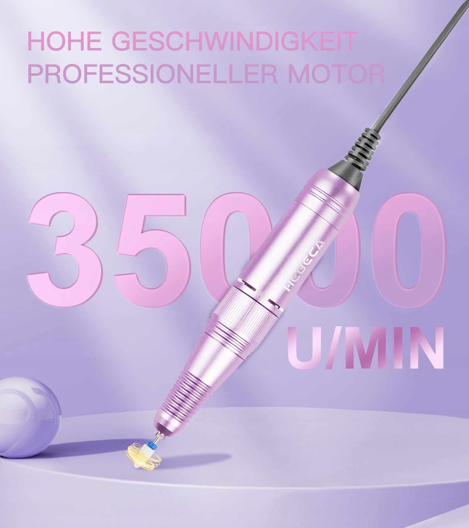 Wireless nail milling machine 35000 RPM 2600 mAh 35 levels Medical device no