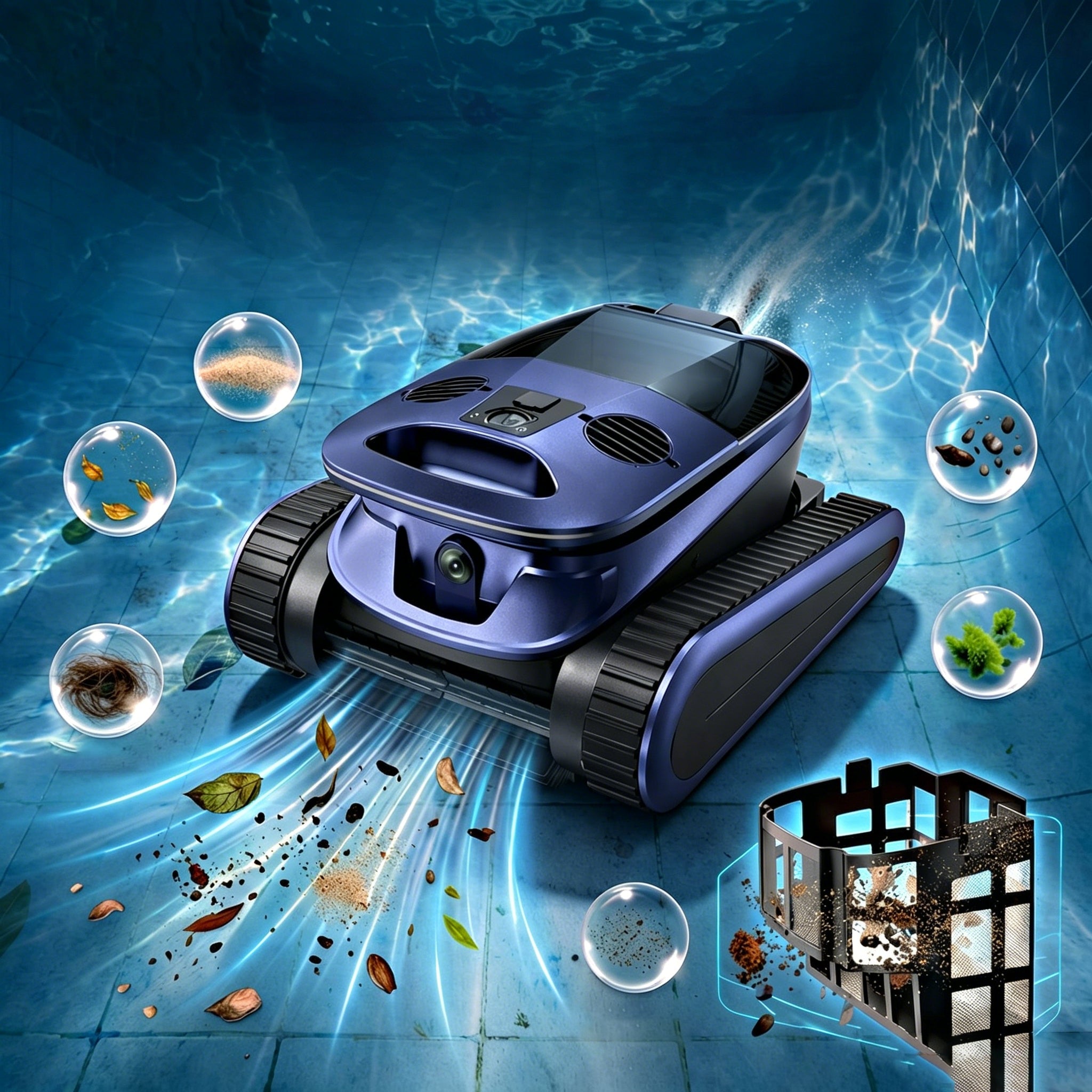 Wireless robot pool cleaner vacuum cleaners 240 min 300m² 4 Modes Model Seauto SAT40 300 m²  AI Inteligentny + 4L FILTR