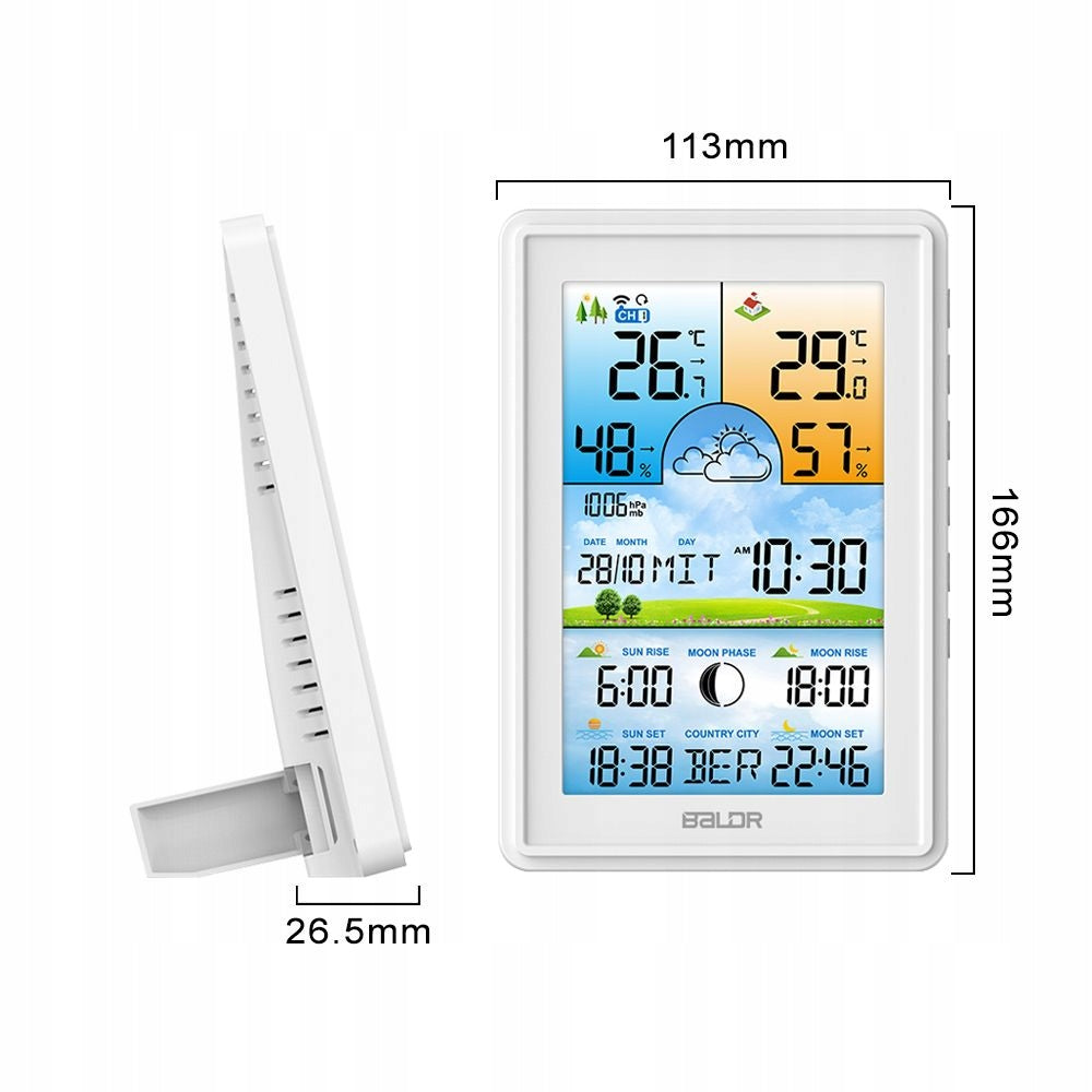 Wireless weather station thermometer hygrometer clock calendar EAN (GTIN) 5904265078062