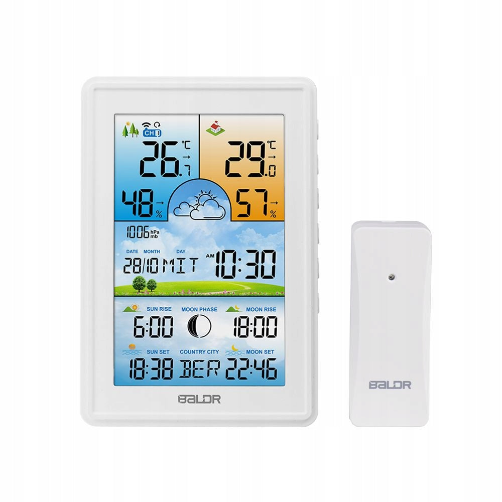 Wireless weather station thermometer hygrometer clock calendar