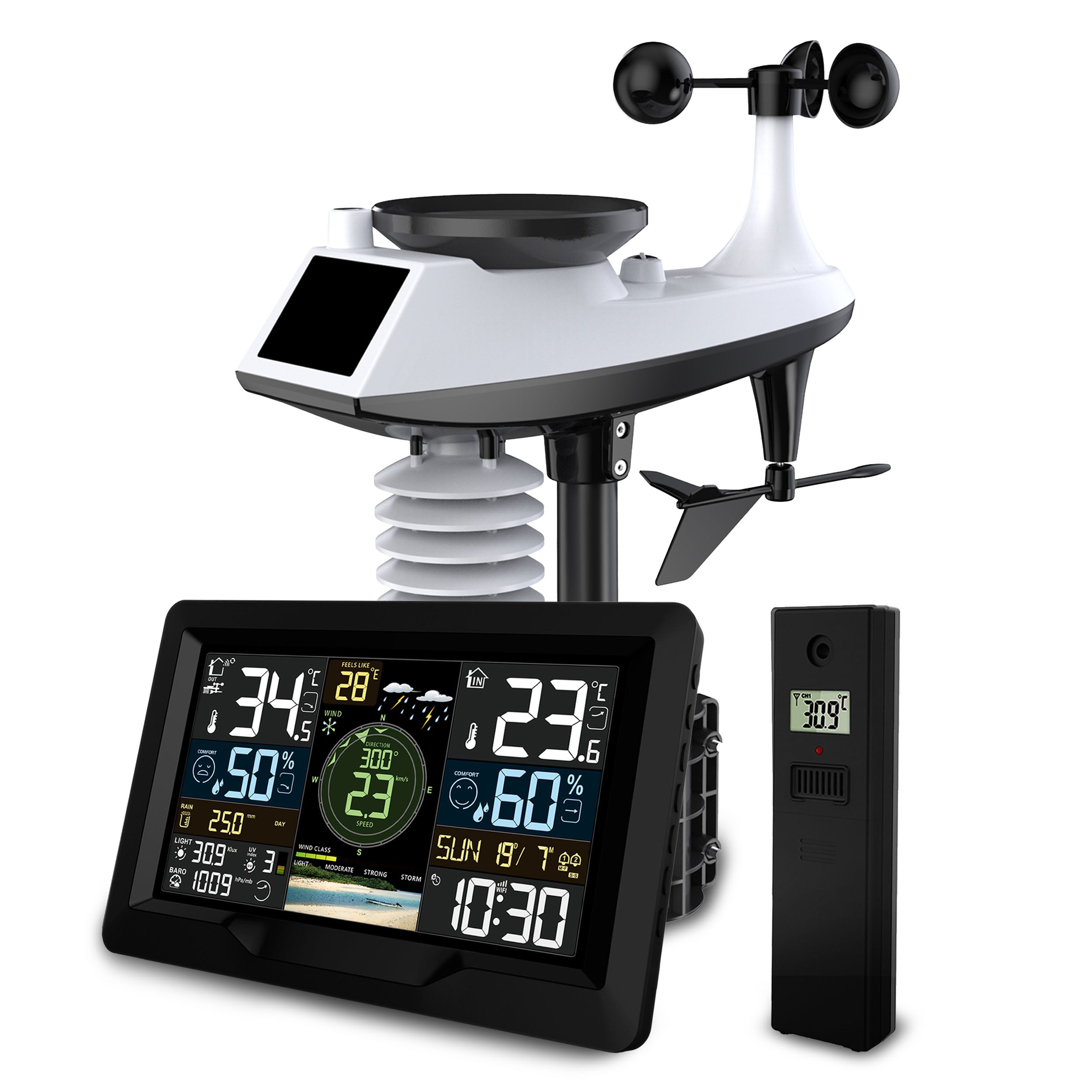 Wireless weather station weather hygrometer thermometer alarm clock Berdsen Packaging status original