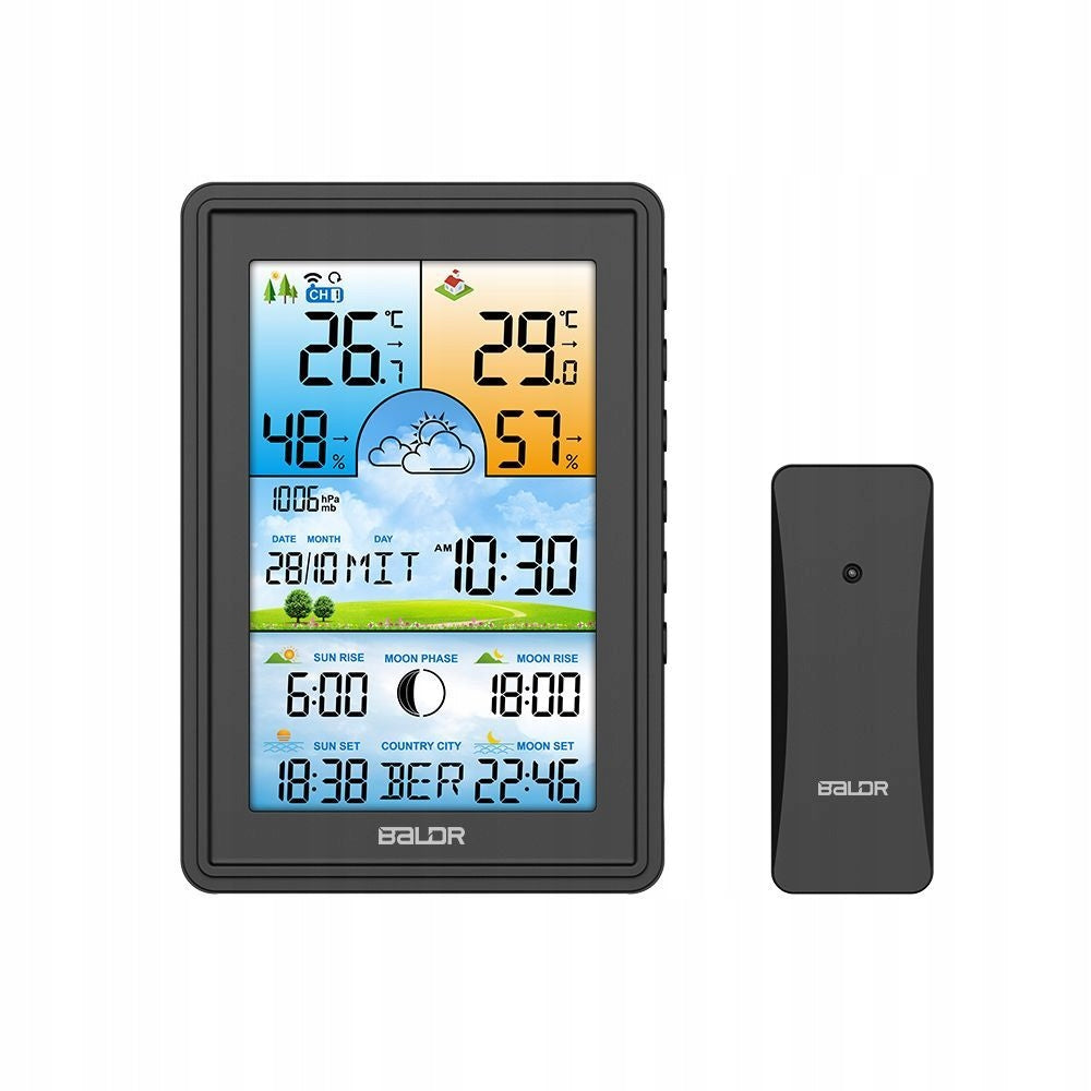 Wireless weather station with external sensor