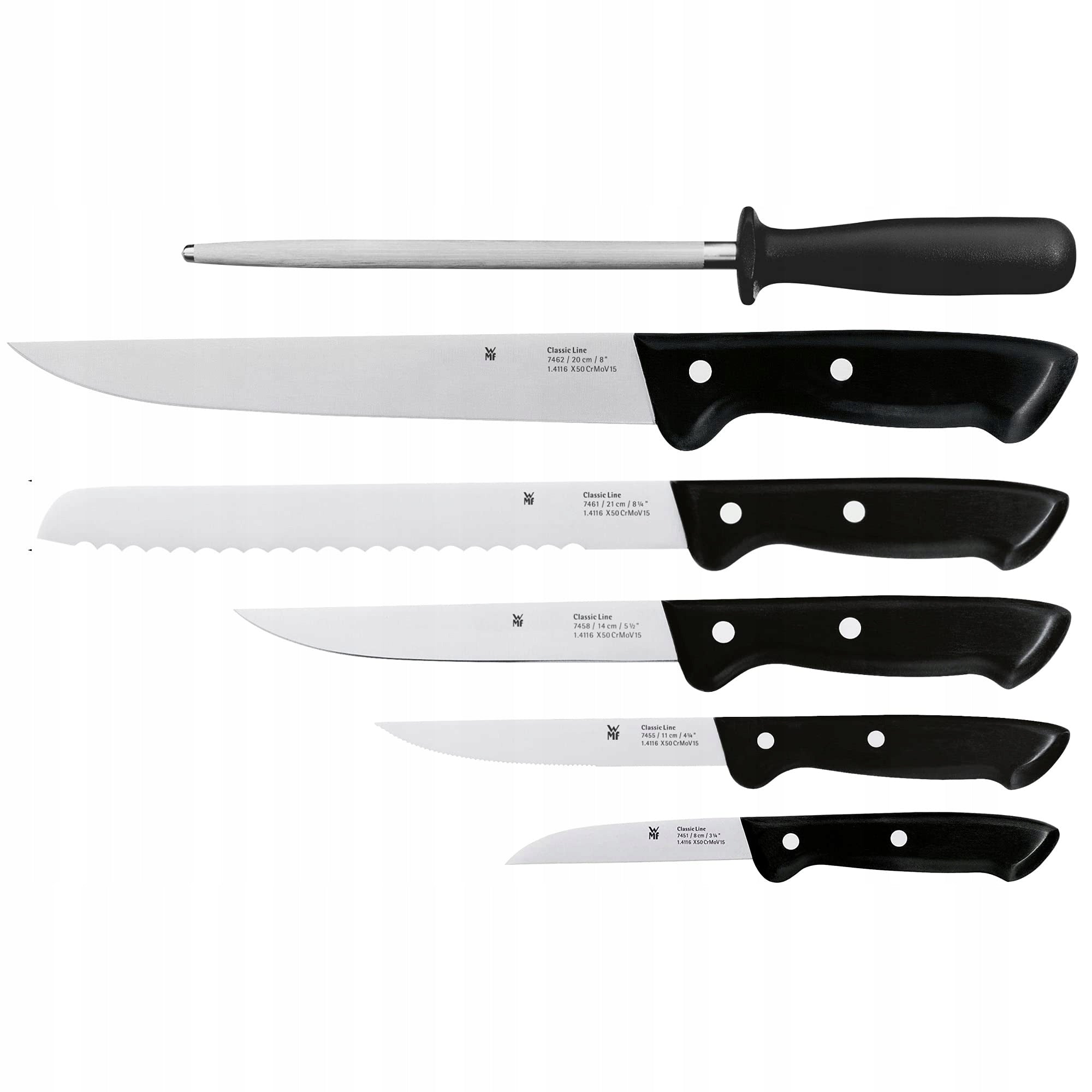 Wmf Knife Set, Black, 7 Pieces Brand WMF