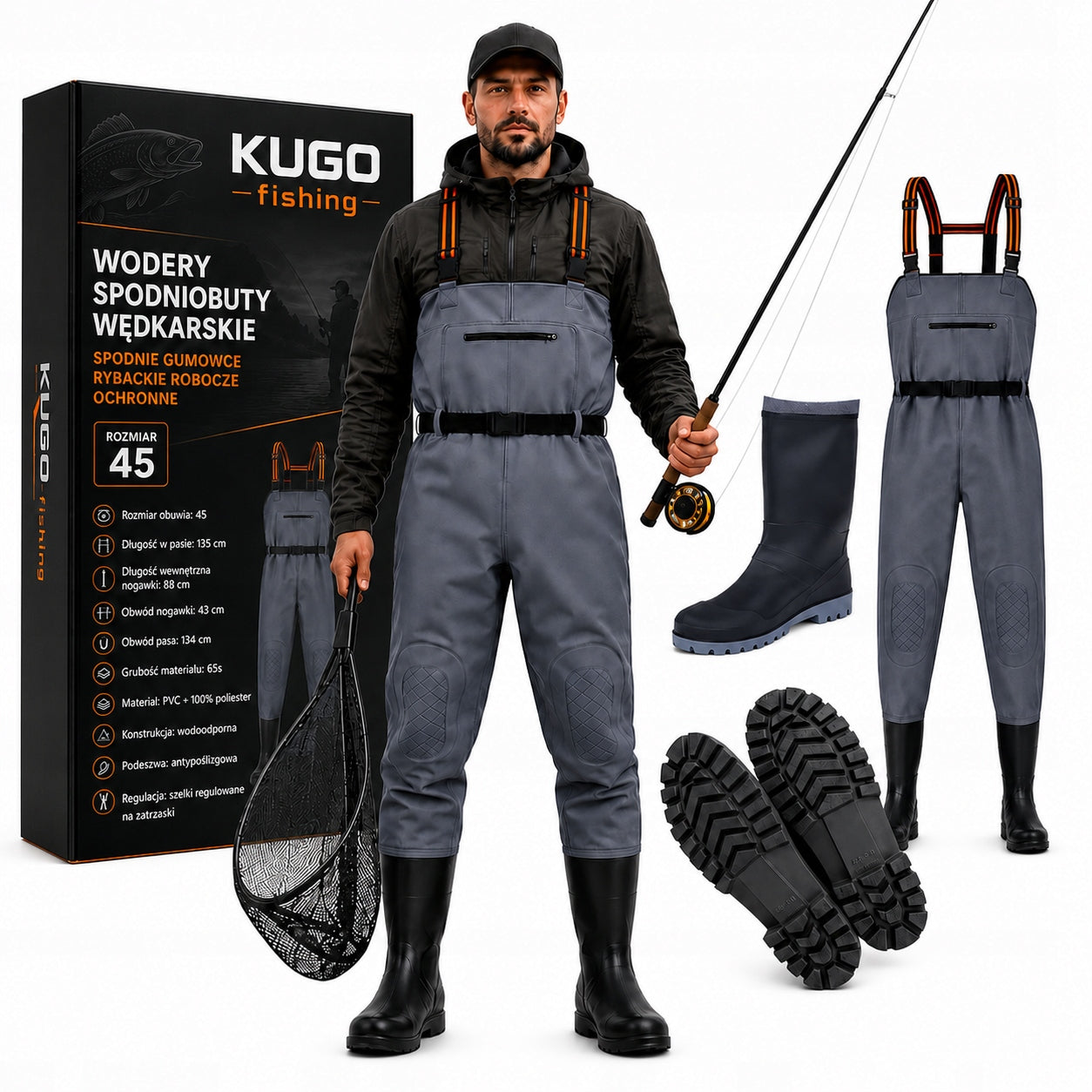 Wodery Bottoms Fishing Pants Rubber Fishing Working Protective 45