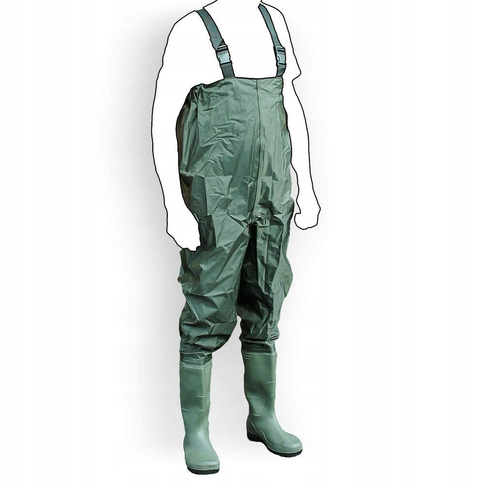Wodery Green Fishing Water Size 47 BITUXX Wellington Boots + Harness Packaging status original