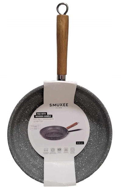 Wok, Pan with wooden handle non-stick Smukee 24 cm EAN (GTIN) 5903151070531