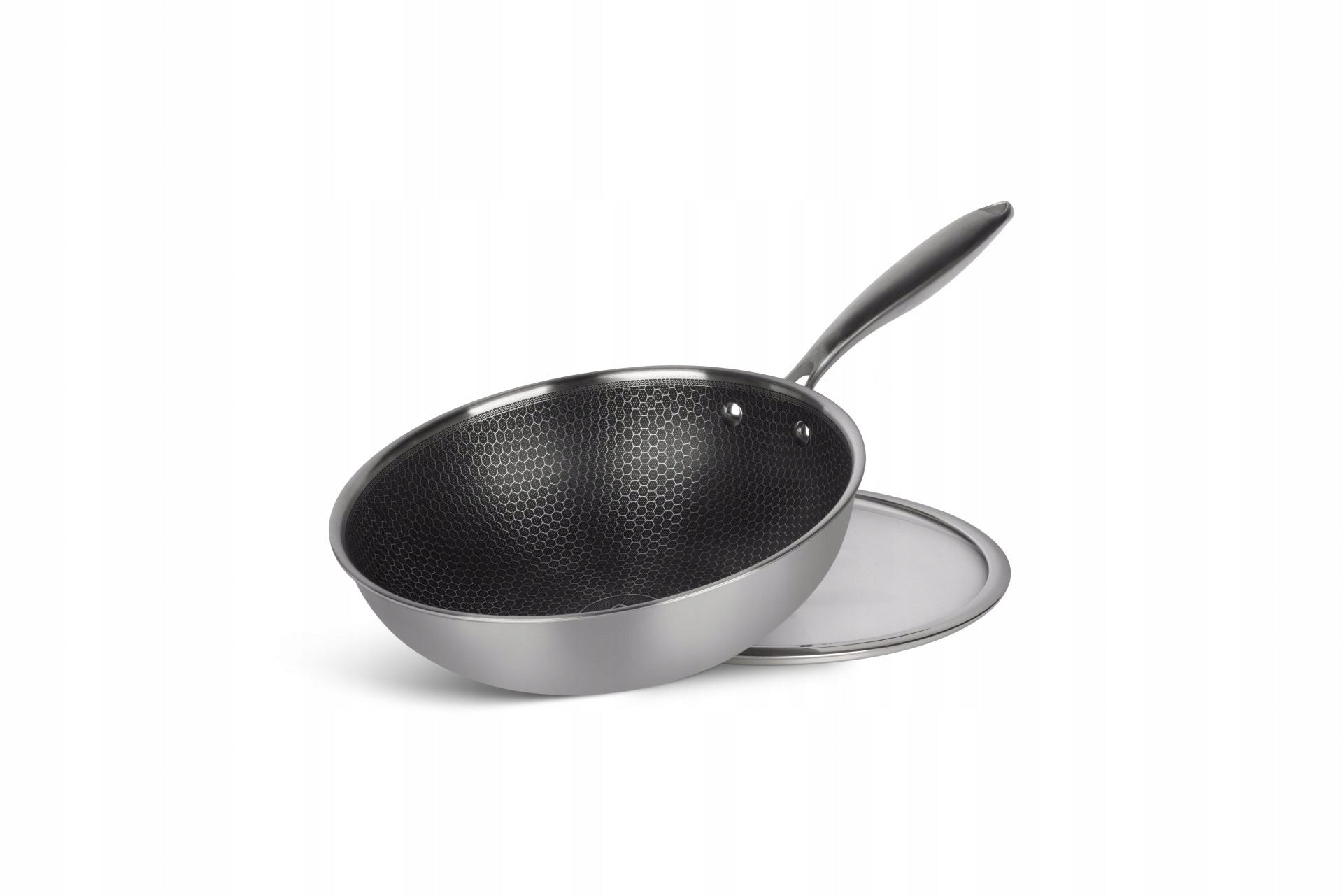 Wok STAINLESS STEEL NON-STICK HONEYCOMB Edenberg WOK WITH LID 30cm Packaging status original