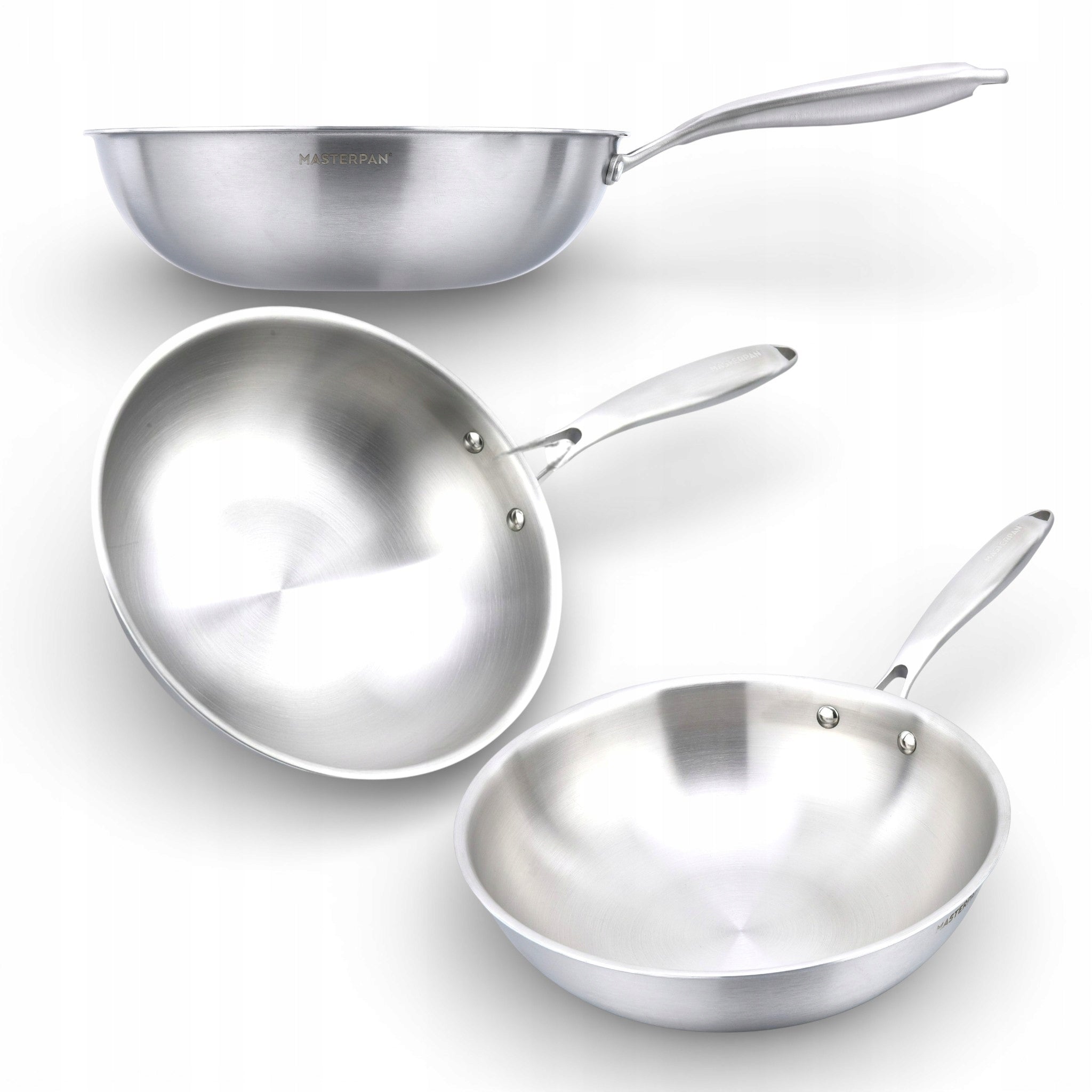 Wok deep steel frying pan 32CM induction MASTERPAN