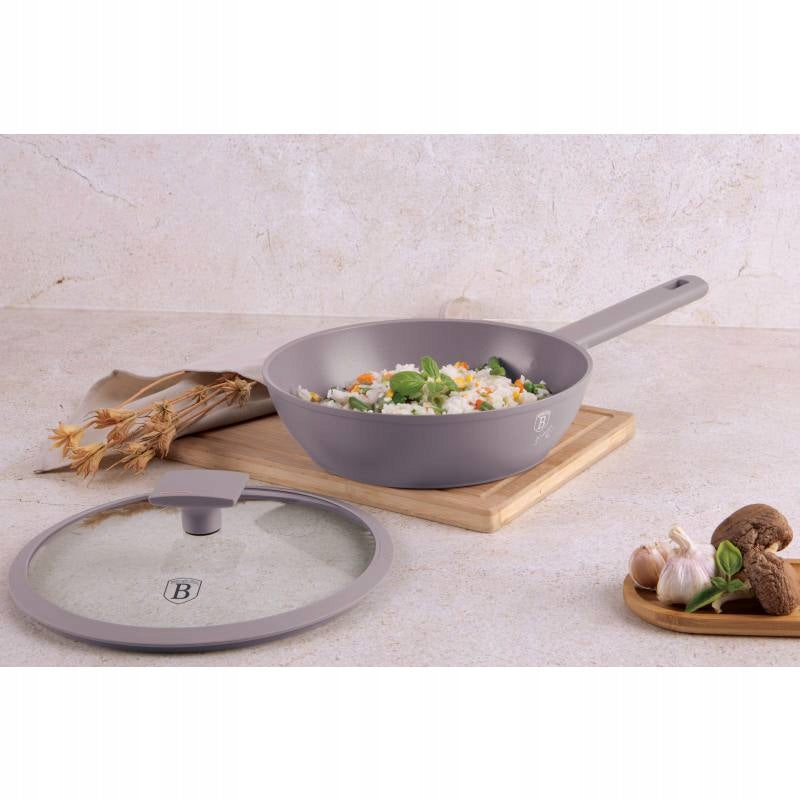 Wok with lid BH-8092 BerlingerHaus Taupe Collection 24 cm titanium Manufacturer code BH-8092