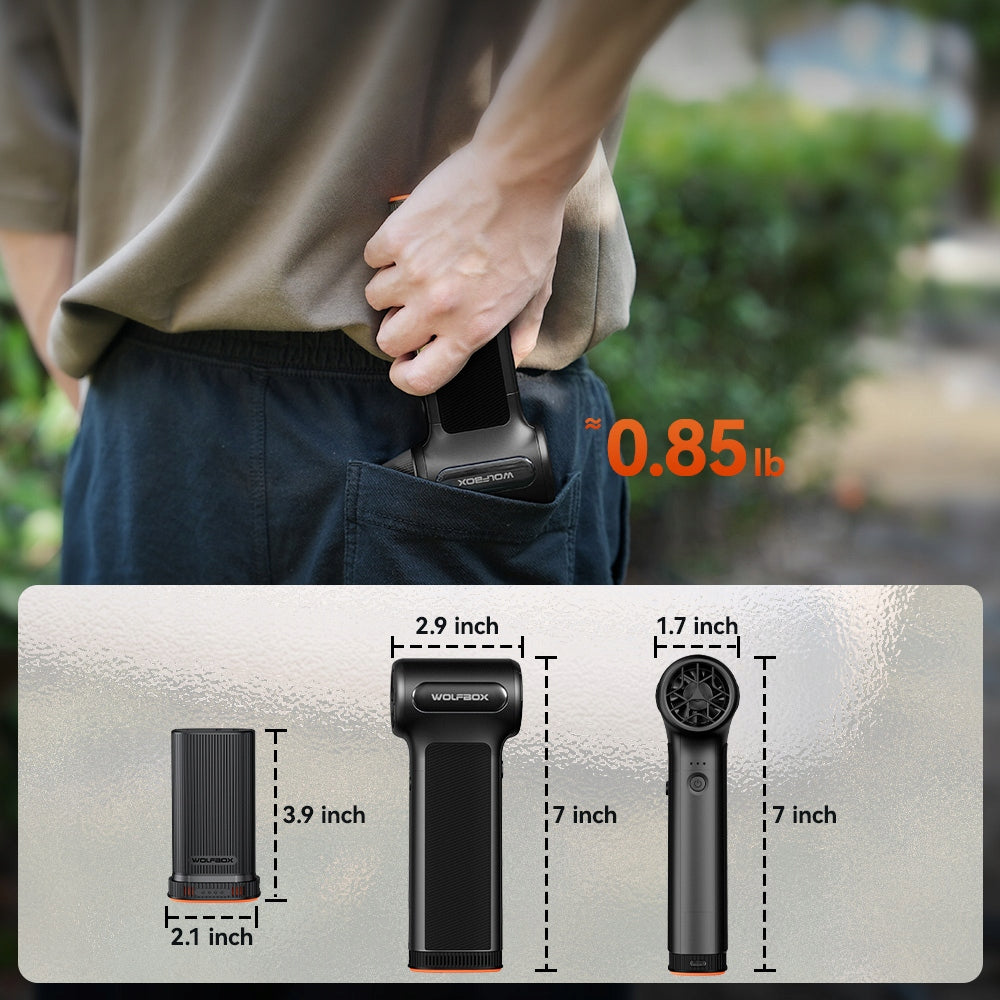 Wolfbox DF200 Dmuchawa do Liści 2xAKU Zestaw z Etui Mocna do Auta i Ogrodu Tool weight 1.2 kg