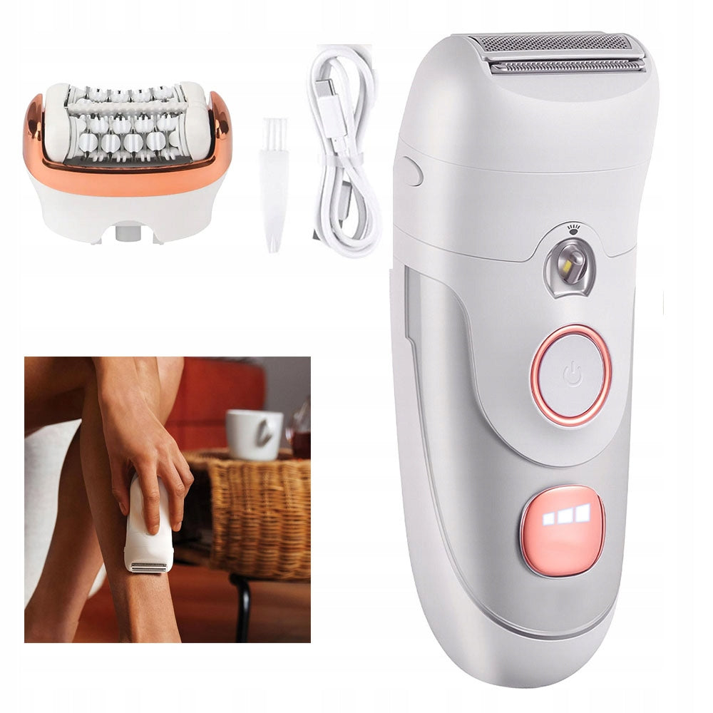 Women's 2in1 Epilator Shaver for Women for Bikini Legs Pach Waterproof USB