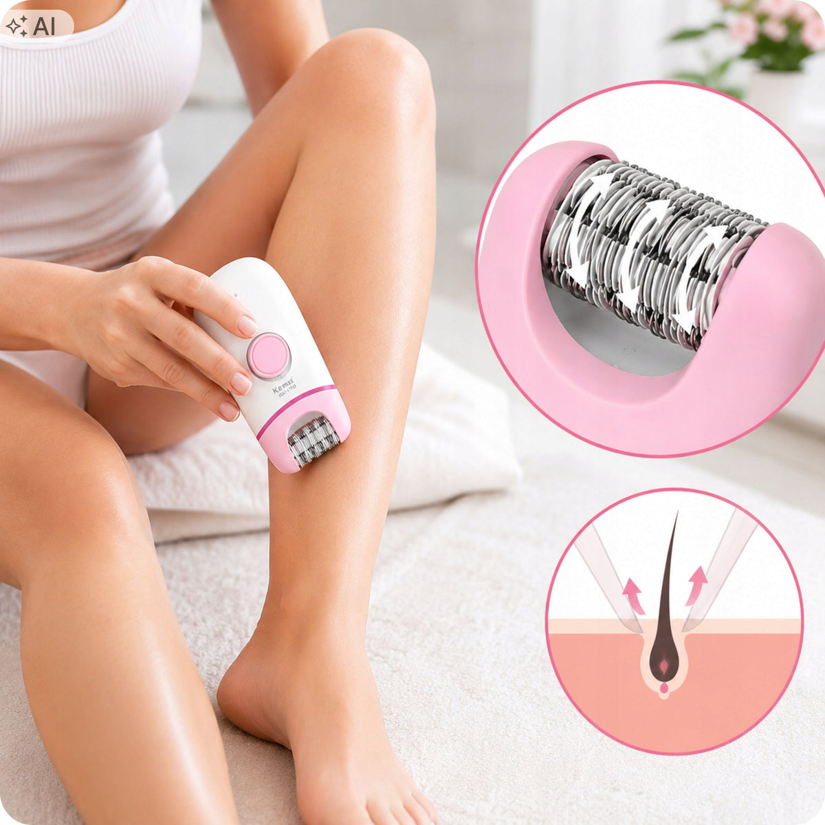 Women's 2in1 Epilator for Legs Pach Bikini with Foil Shaver Wireless Packaging status original