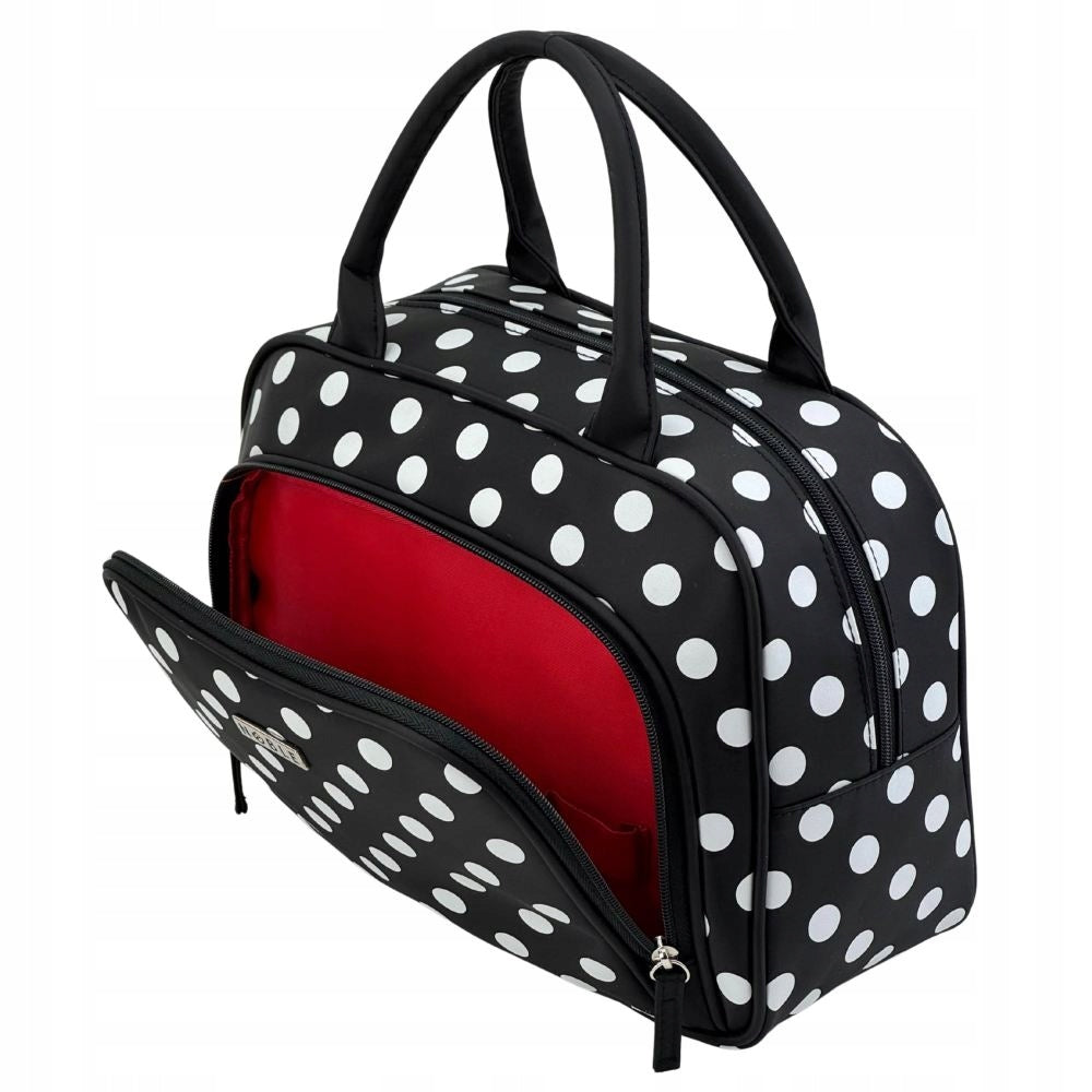 Women's Cosmetic Bag Black Travel Case for Cosmetics Large Black Noble