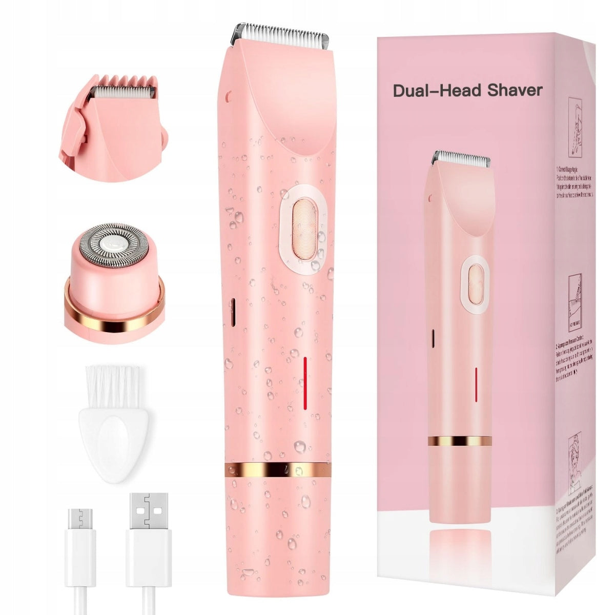 Women's Shaver 2in1 for Intimate Places Waterproof IPX7 Pink Brand no brand