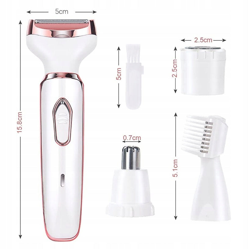Women's Shaver Body Leg Epilator Bikini Underarm Mustache Eyebrow Delicate 4in1 Manufacturer code Alecoy