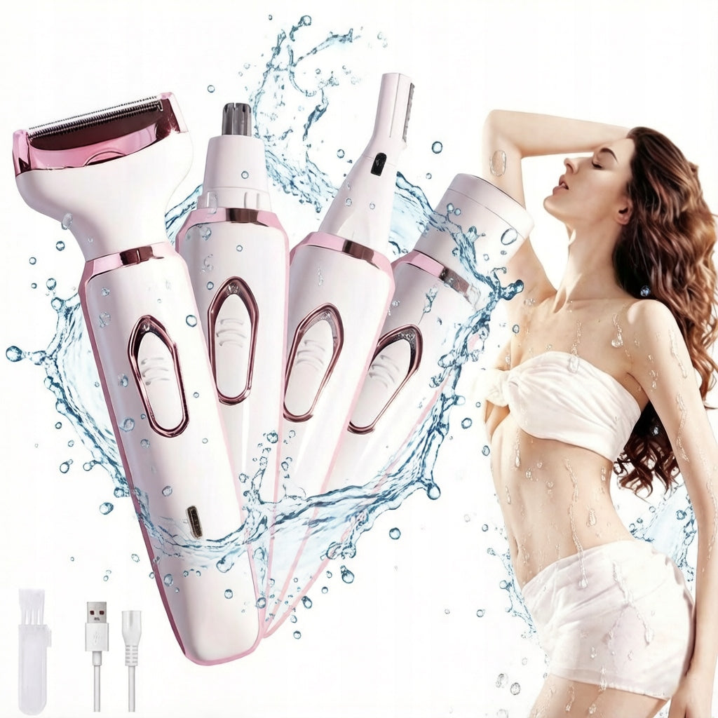 Women's Shaver Body Leg Epilator Bikini Underarm Mustache Eyebrow Delicate 4in1