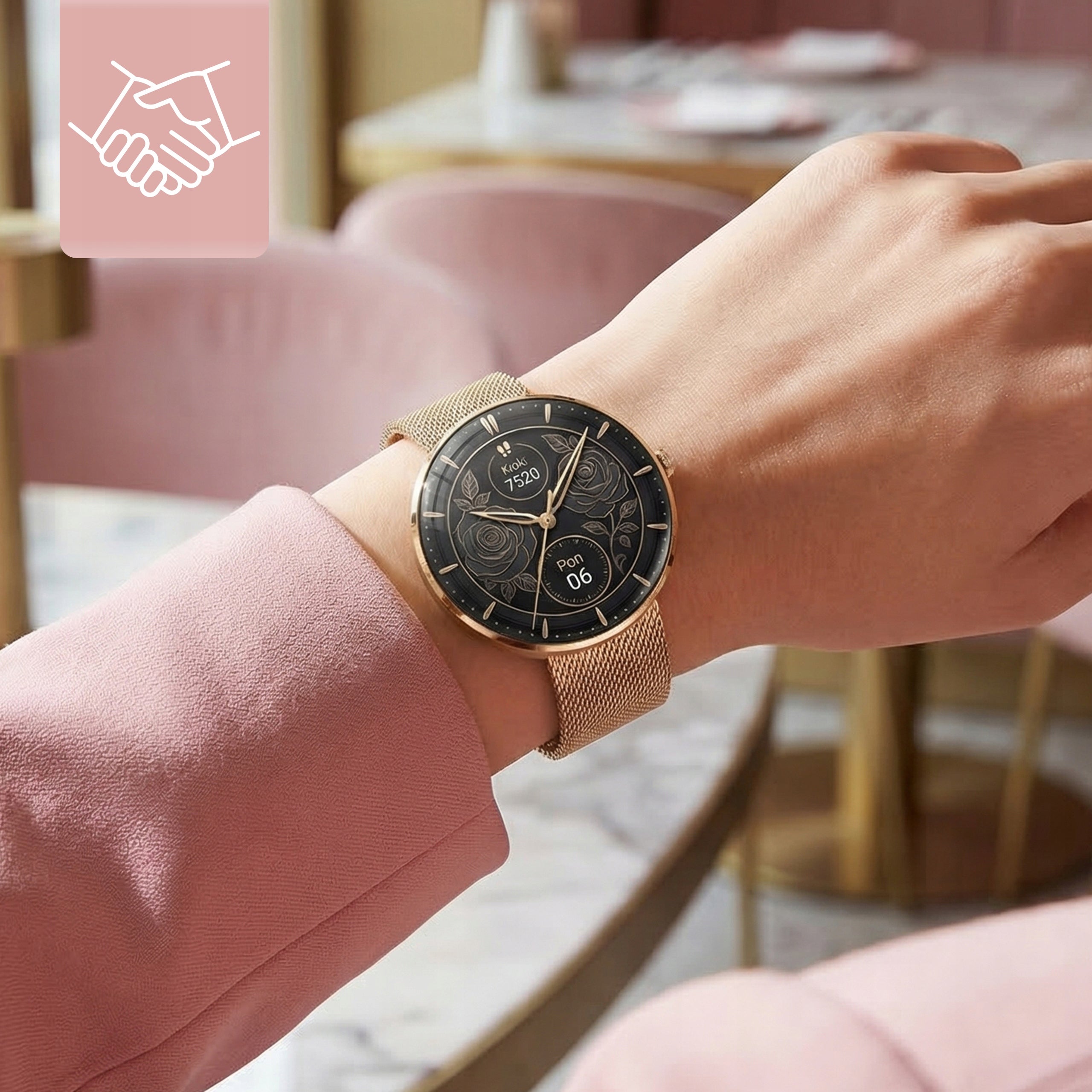 Women's Smartwatch AMOLED Talk Watch 4 Strips Pulse Pressure Menu PL Packaging status original