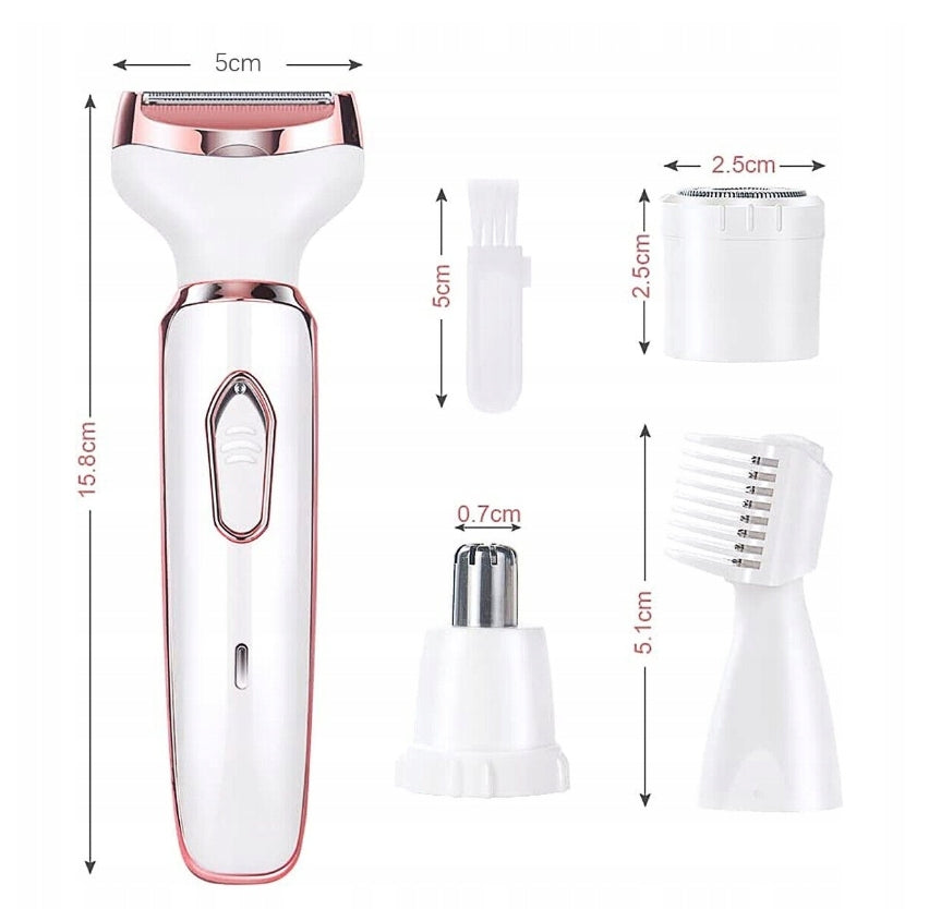Women's shaver body leg epilator bikini armpit mustache eyebrow delicate 4in1 Packaging status original