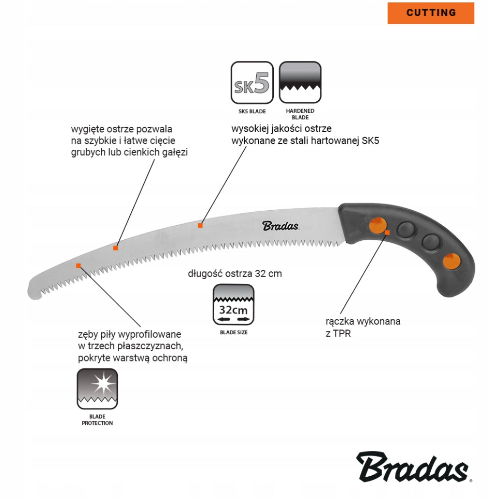 Wood Branch Hand Garden Saw 320mm 32cm SET WITH HOLSTER V-SERIES Manufacturer code KT-V1404K