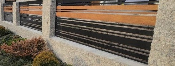 Wood-like metal bars profile 100x20 2,5mm for panel fence Maximum element height 25 cm
