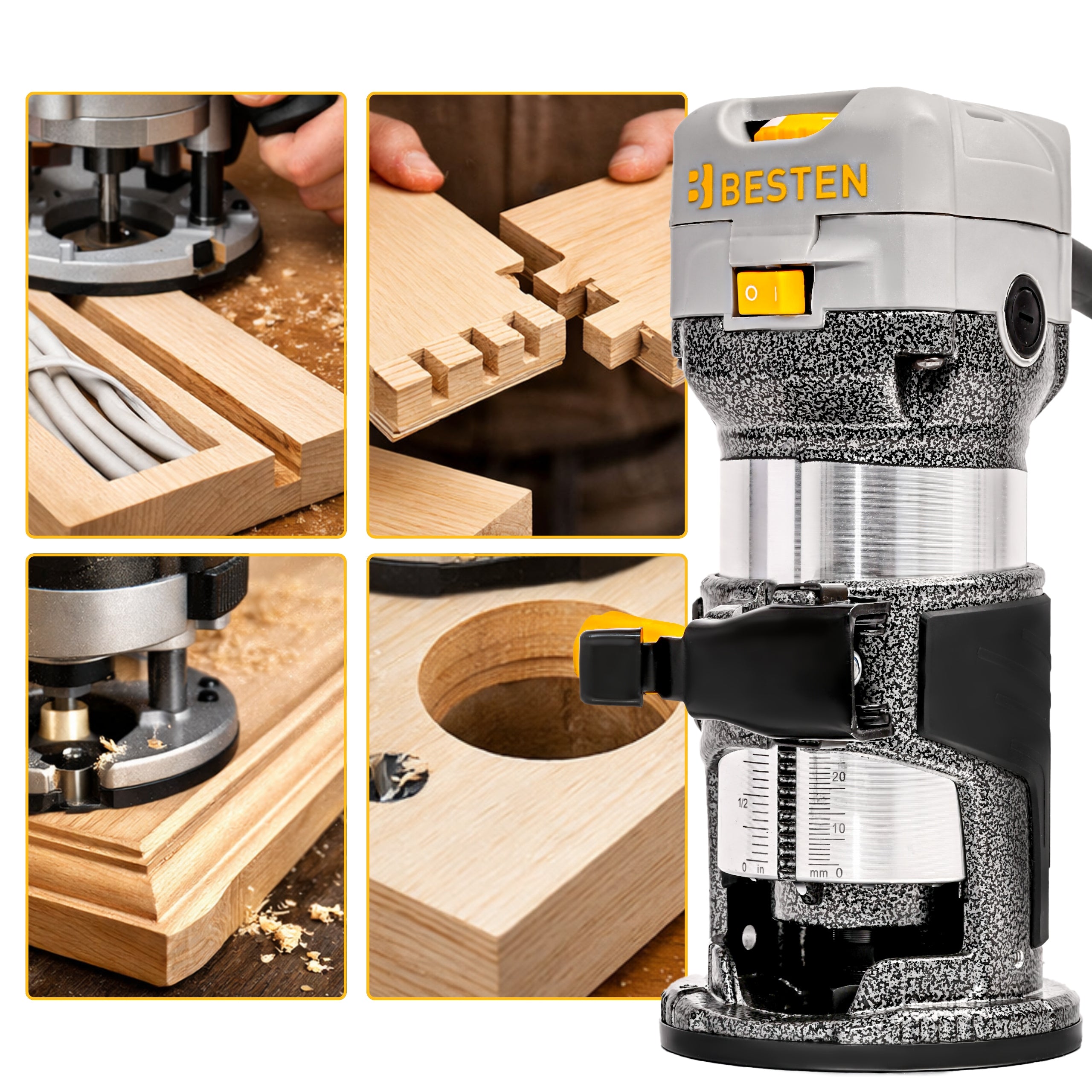 Wood milling machine high spindle manual electric Cutters 800W BESTEN Brand BESTEN