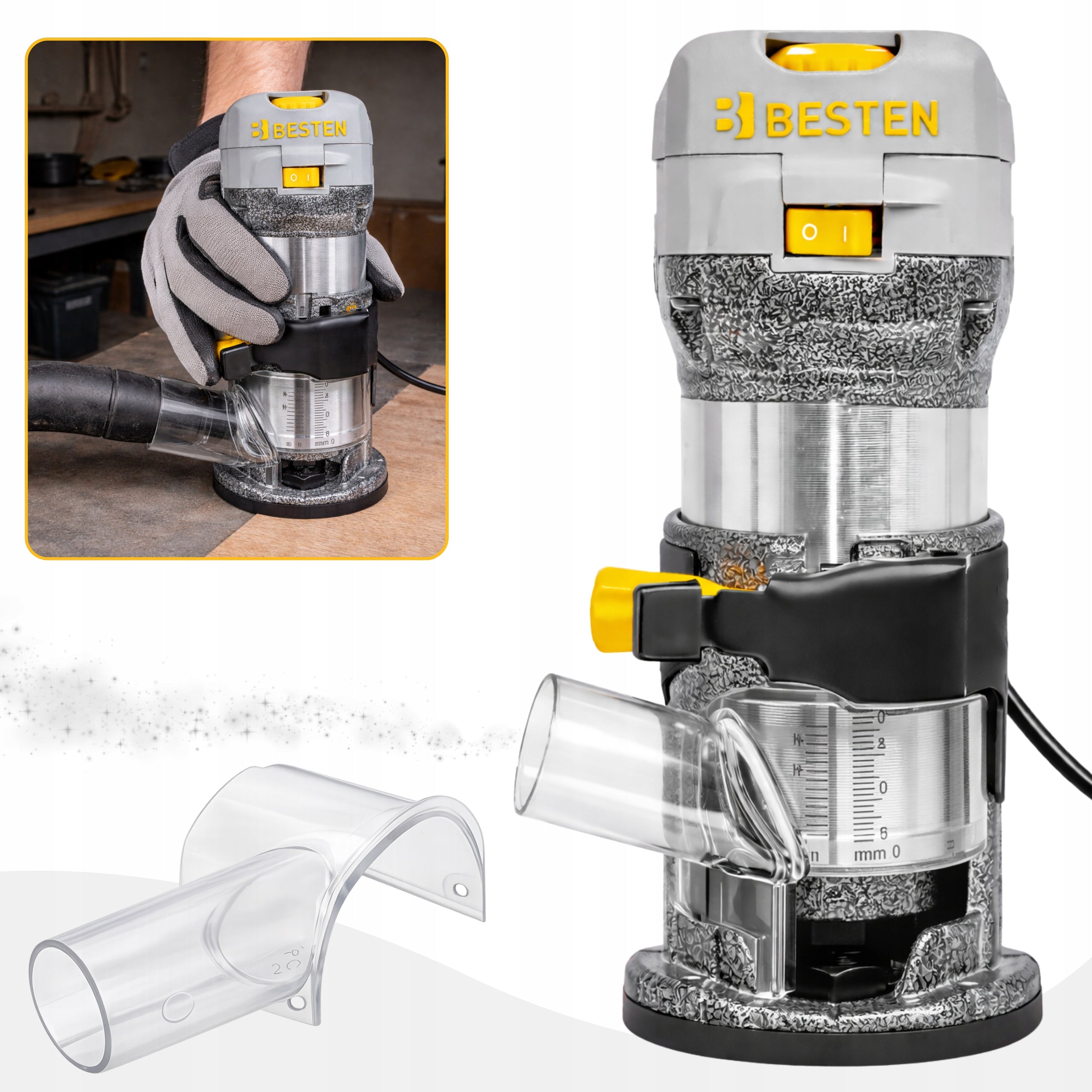 Wood milling machine high spindle manual electric Cutters 800W BESTEN Milling machine type plunge