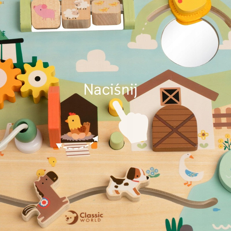 Wooden Activity Manipulation Board Farm Classic World Brand Classic World