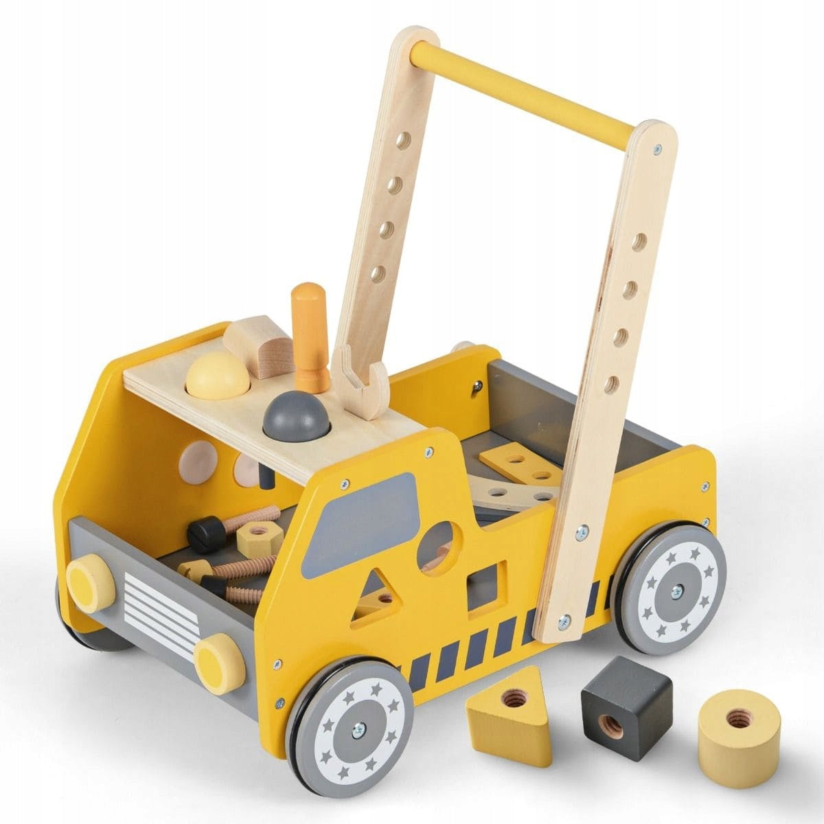 Wooden Baby Walker 2 in 1 Montessori Tool Toy Bulldozer