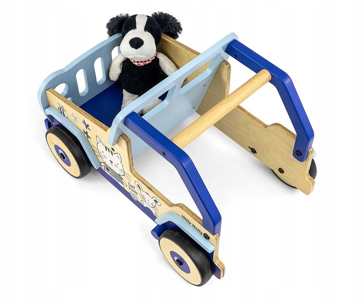 Wooden Baby Walker Pusher Sensory Ride-On for Play EXPLORER Brand Milly Mally