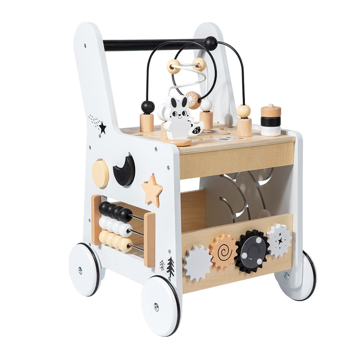 Wooden Baby Walker Walking Toy Cognitive Development Sturdy Wood Motor