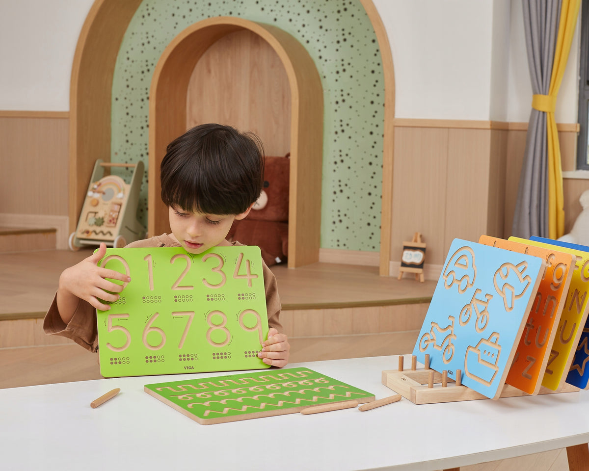 Wooden Board Graphomotor Scarves Learning to Write Pattern Brand Viga