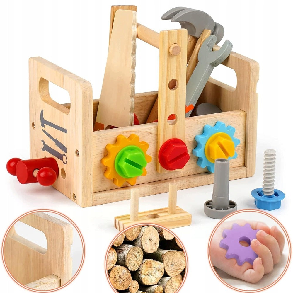 Wooden Box with Tools for Children DIY Set 15 el. Packaging status original