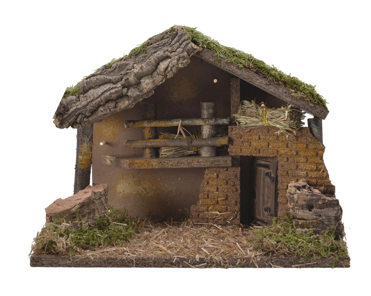 Wooden Christmas Nativity Scene with LED Lighting