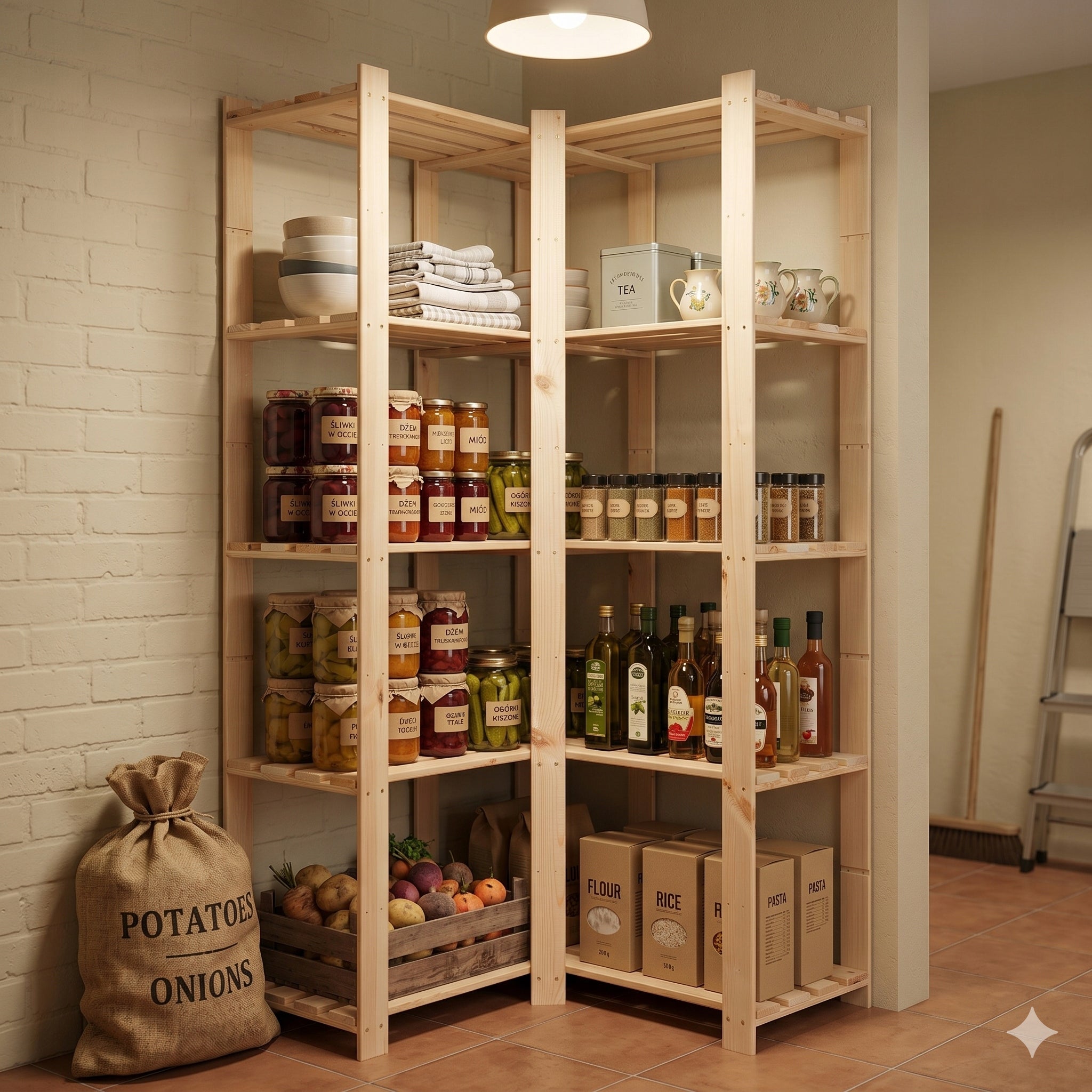 Wooden Corner Garage Office Shelving Unit for Tools MANUFACTURER Manufacturer code R-20