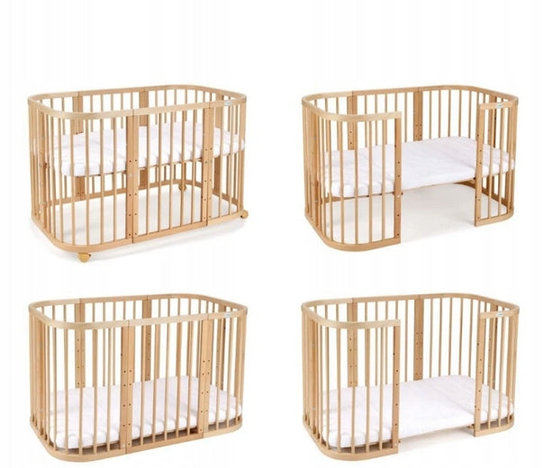 Wooden Crib with CRADLE 7in1 with Mattress - Natural Manufacturer code 1