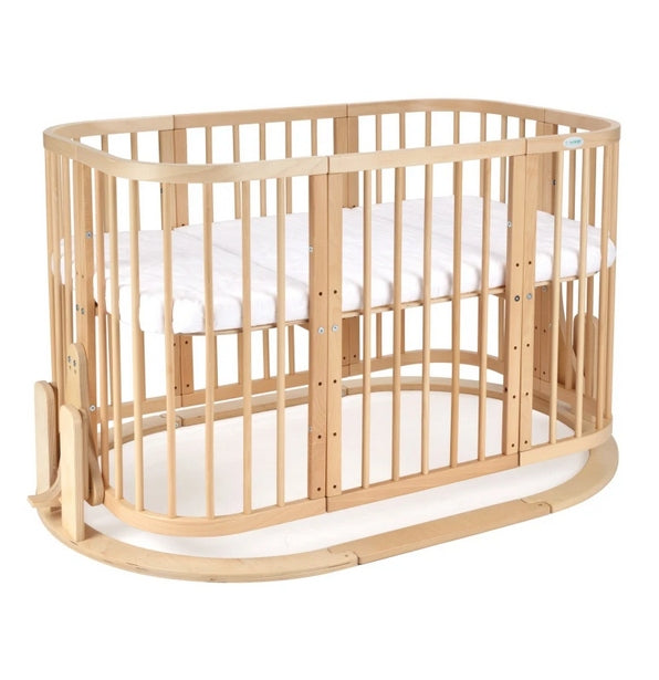 Wooden Crib with CRADLE 7in1 with Mattress - Natural