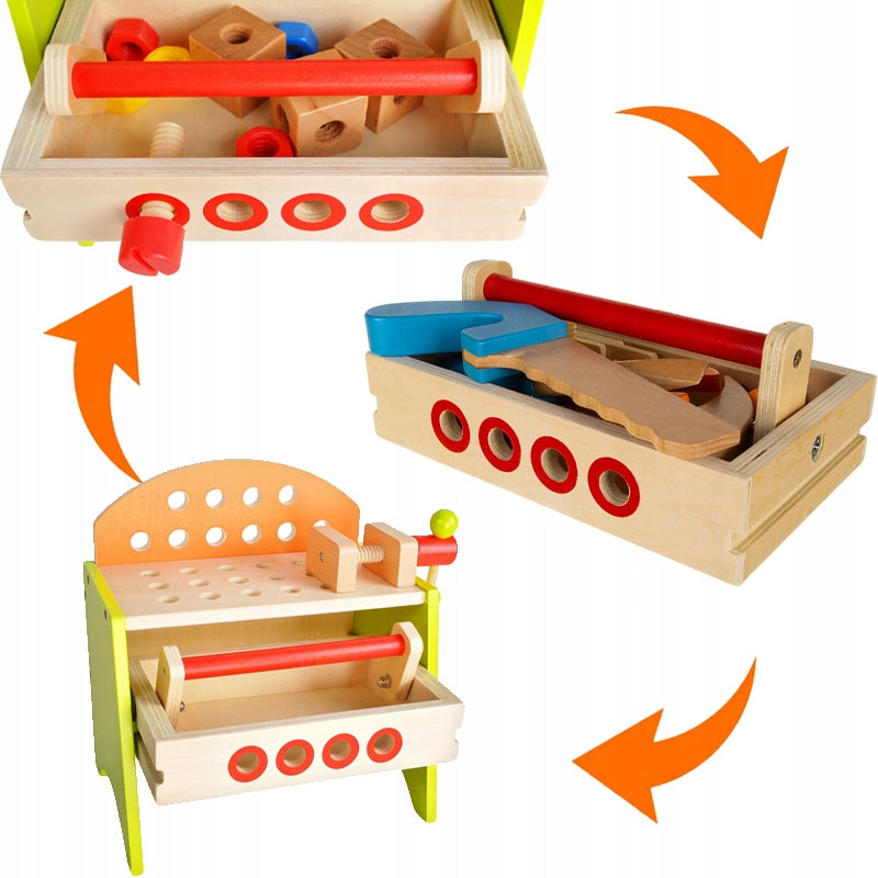 Wooden DIY Set Workshop Tools Manufacturer code Warsztat Drewniany U676
