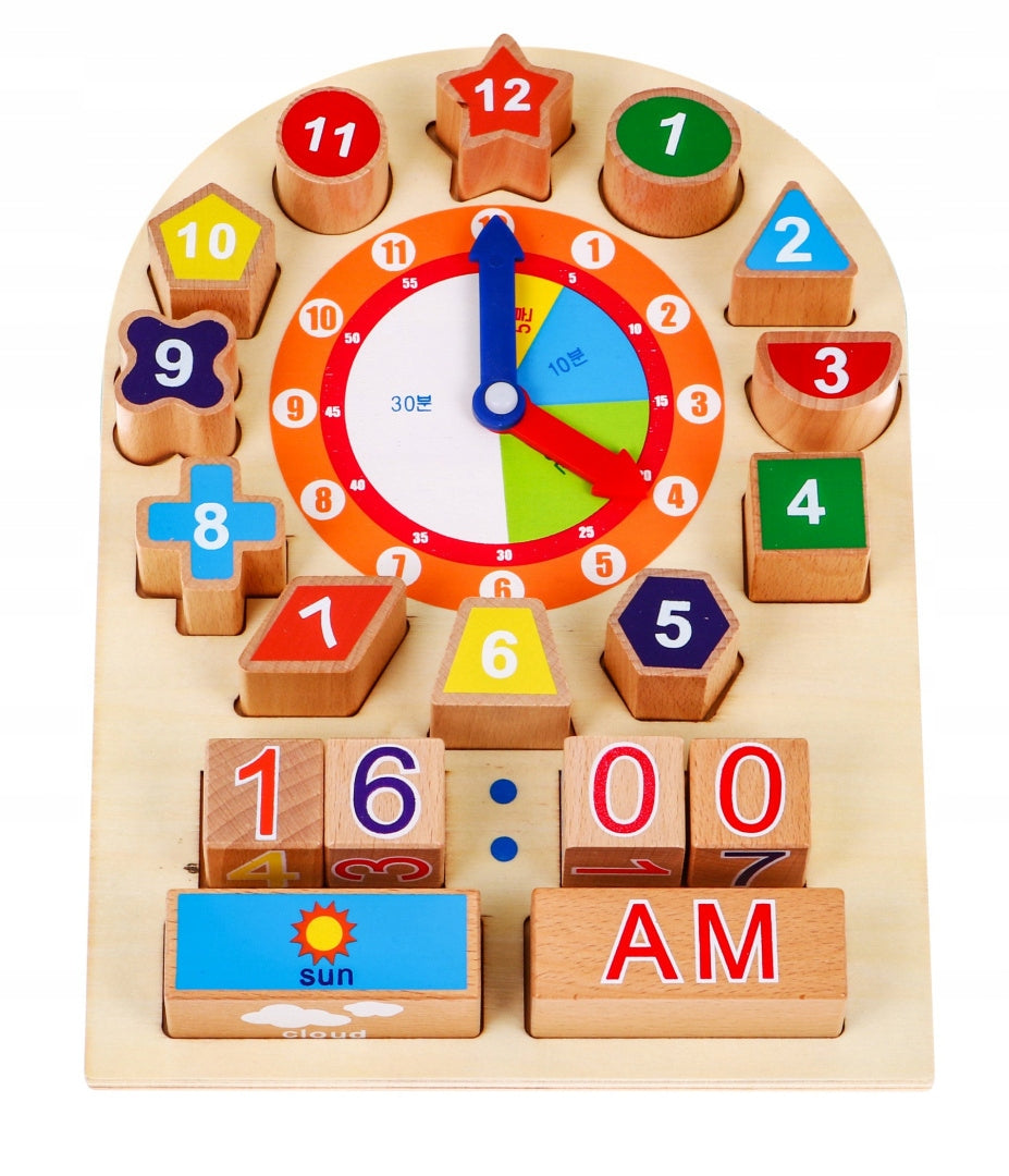 Wooden Educational Learning Clock for Kids