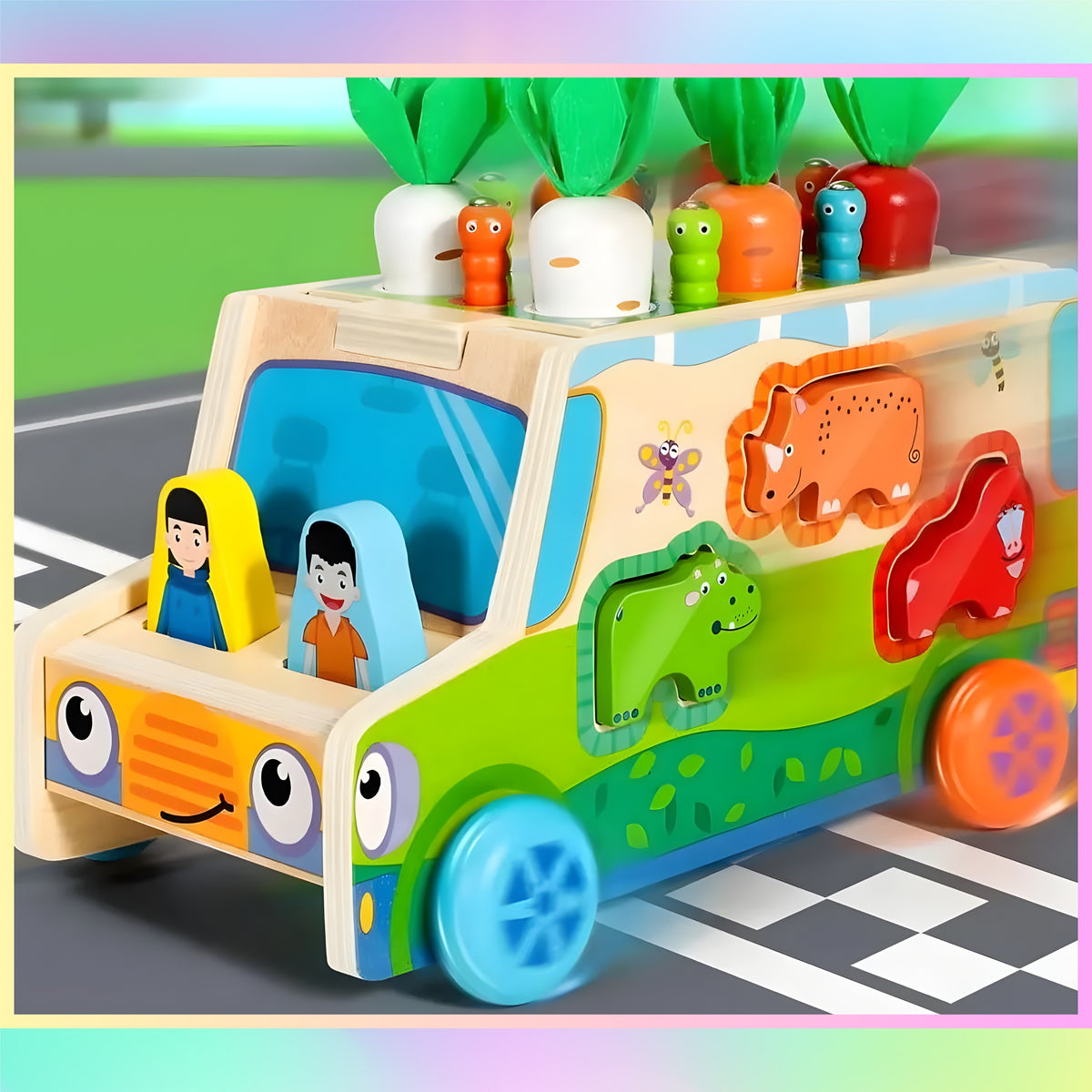 Wooden Educational Sorter Car Game Magnets Puzzle Toy For Kids EAN (GTIN) 5904826612339