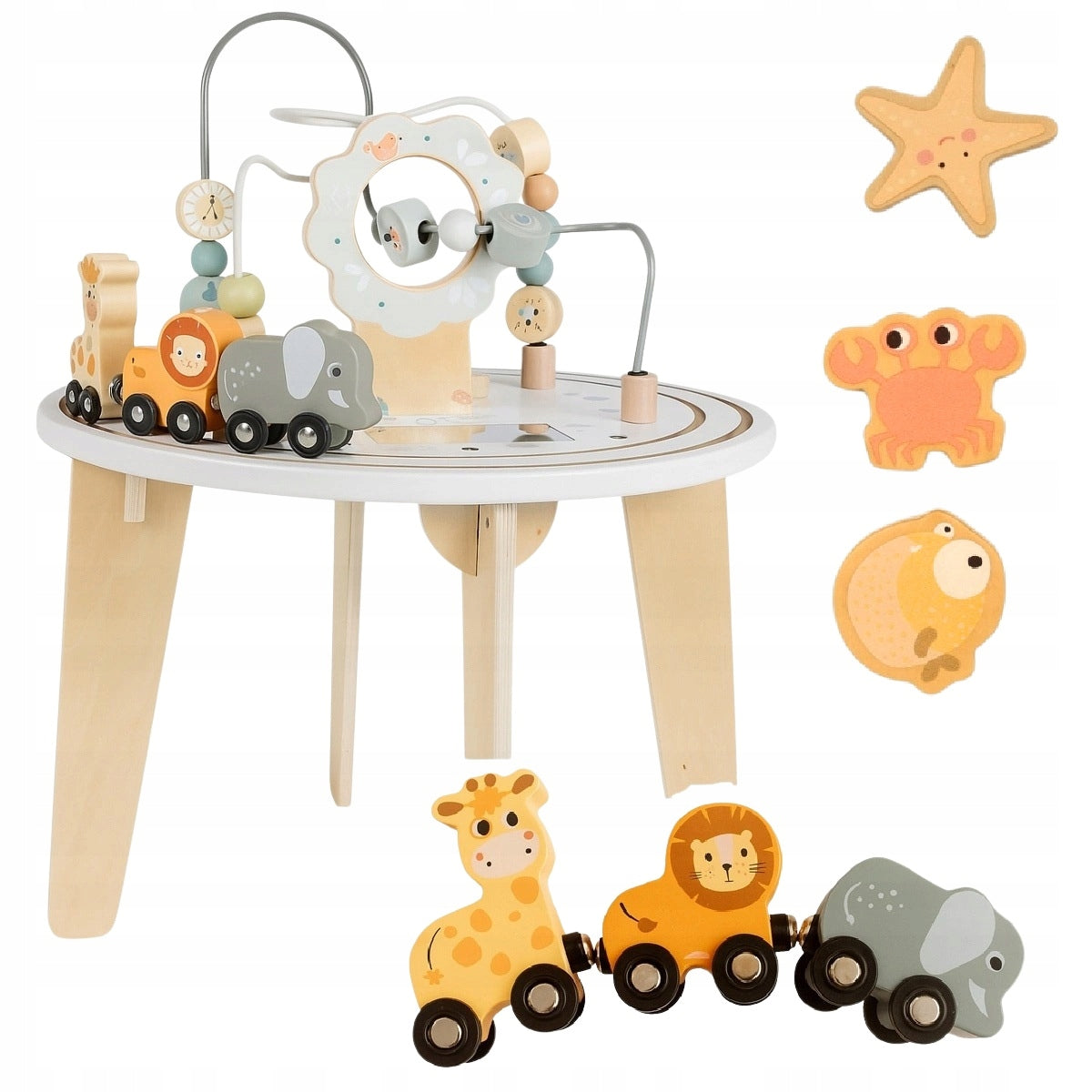 Wooden Educational Table 2in1 Interactive Manipulative TOR Train Wagon