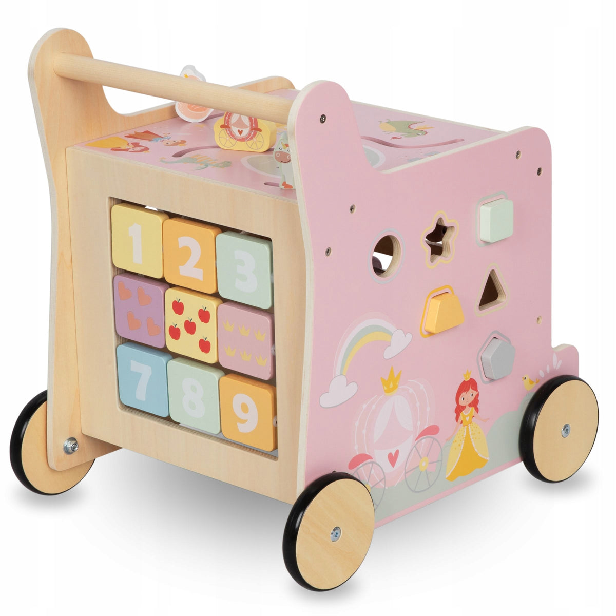 Wooden Educational Walker Anti-Slip Toy for Girls 2in1 Brand Mamabrum