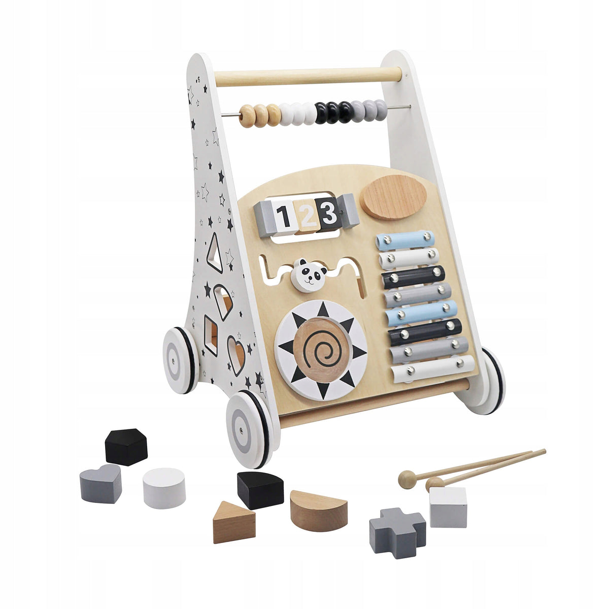 Wooden Educational Walker Equestrian Manipulative Pusher for Kids 8in1 Manufacturer code 17009