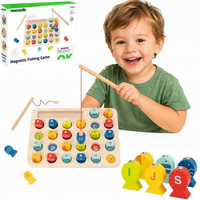 Wooden Fishing Game Learning Skill Letters 29 el. Tooky Toy
