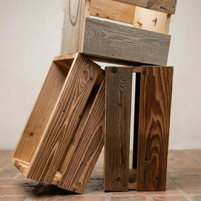 Wooden Flower Box Old Rustic Wood 53x30x28 cm