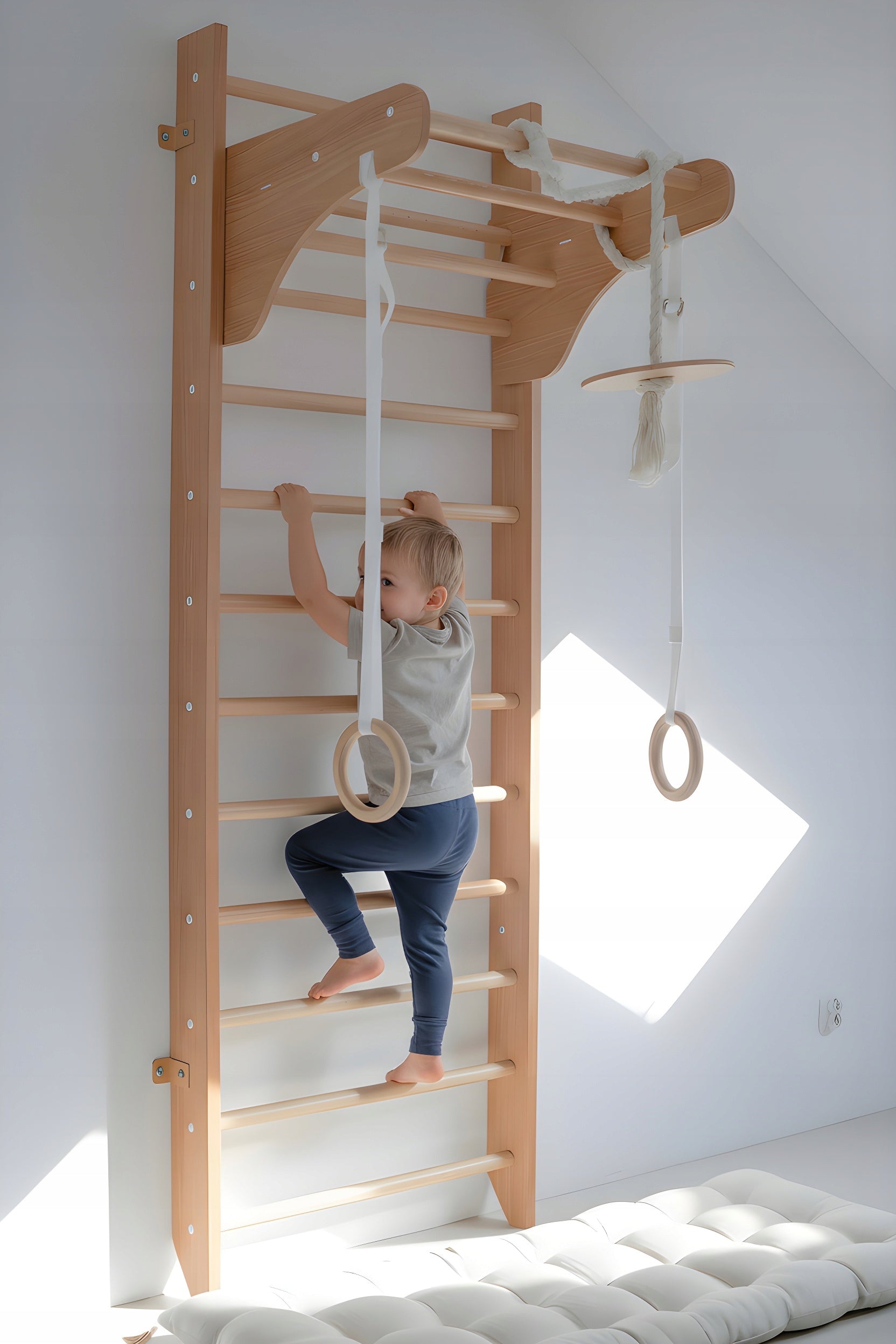 Wooden Gymnastic Ladder For Children For Room PN-EN PUBLIC CERTIFICATE EAN (GTIN) 5908271398282