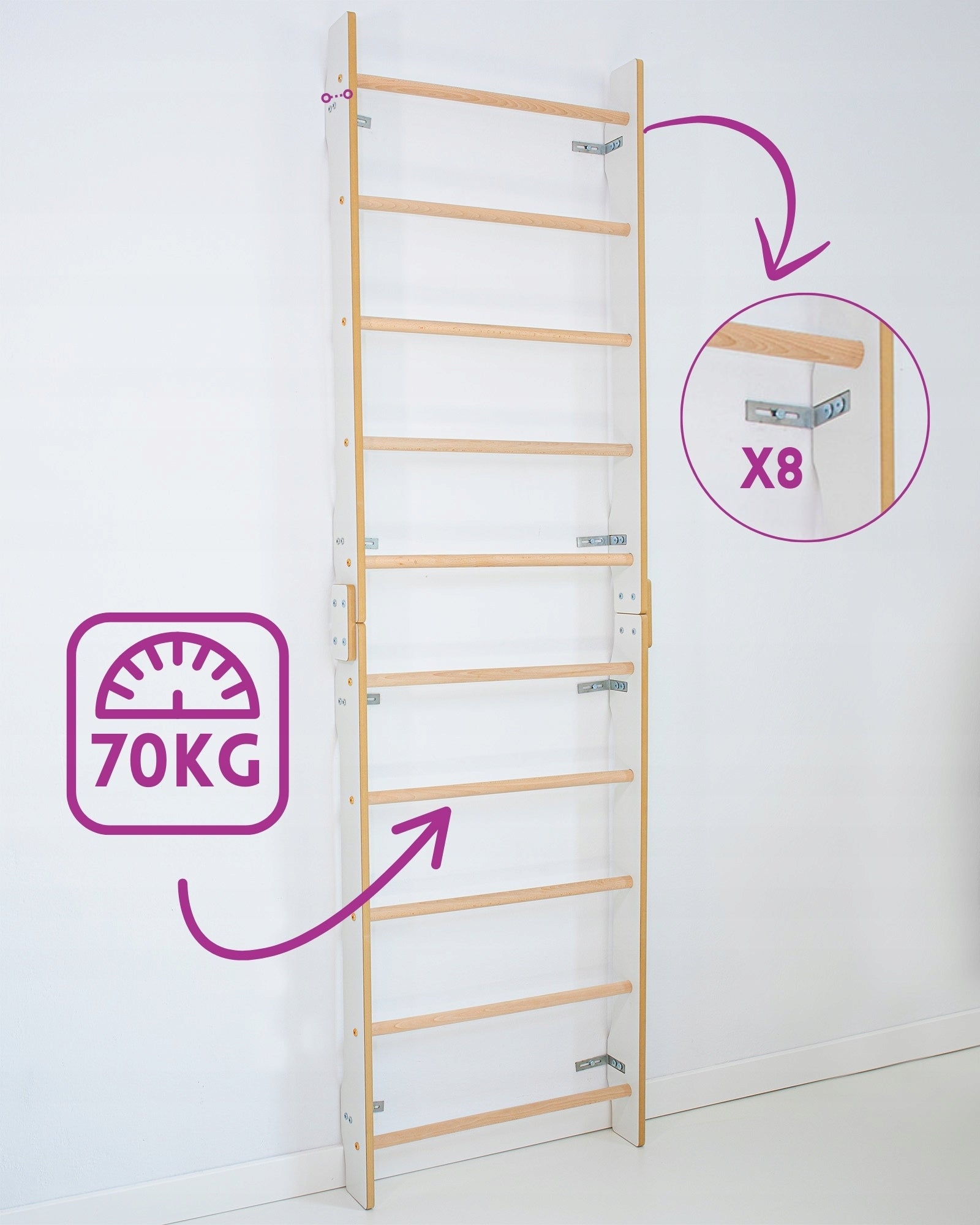 Wooden Gymnastic Ladder for Children's Room for Exercise at Home Manufacturer code DGM1