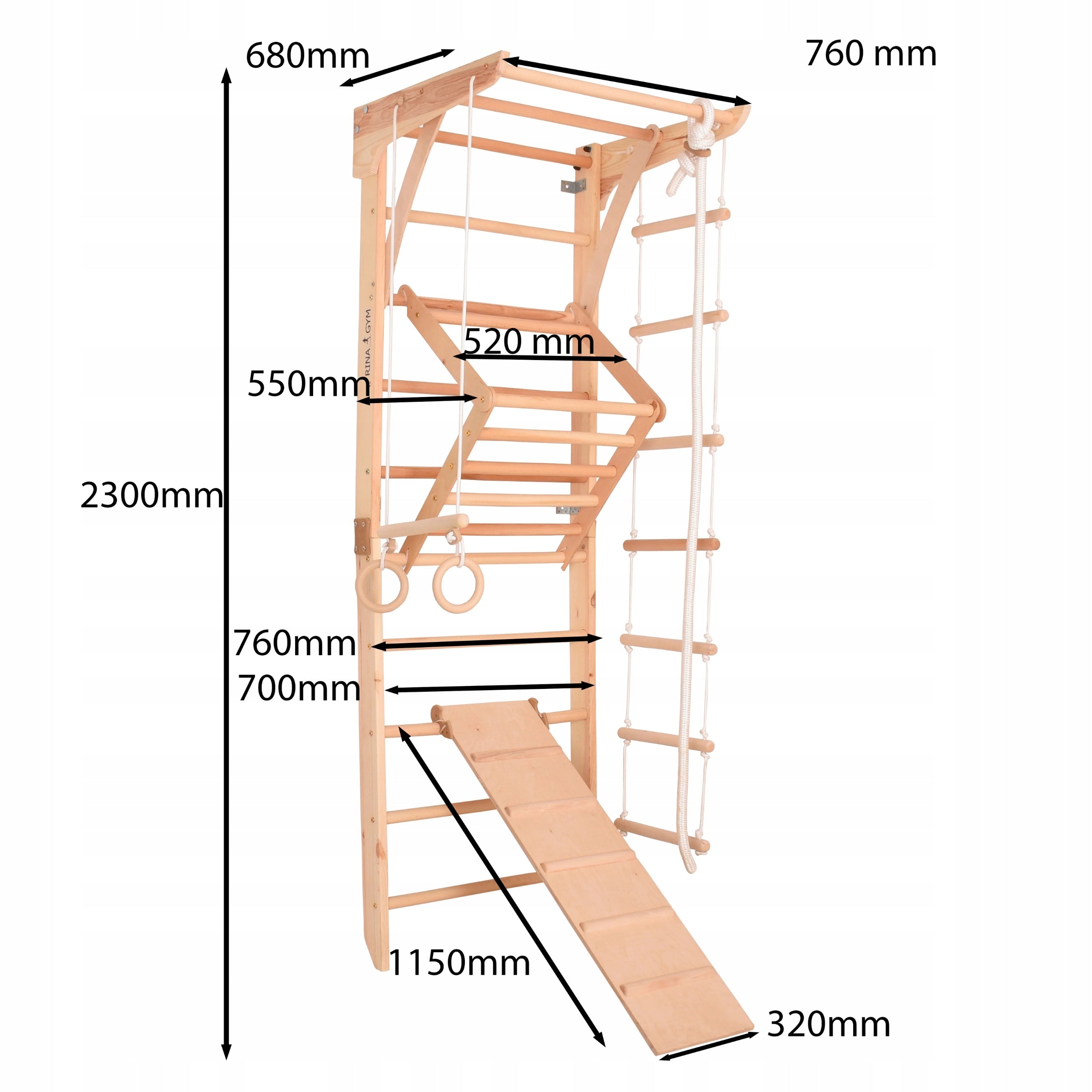 Wooden Gymnastics Ladder Rinagym Adult Kids Sports Set EAN (GTIN) 5907433780125