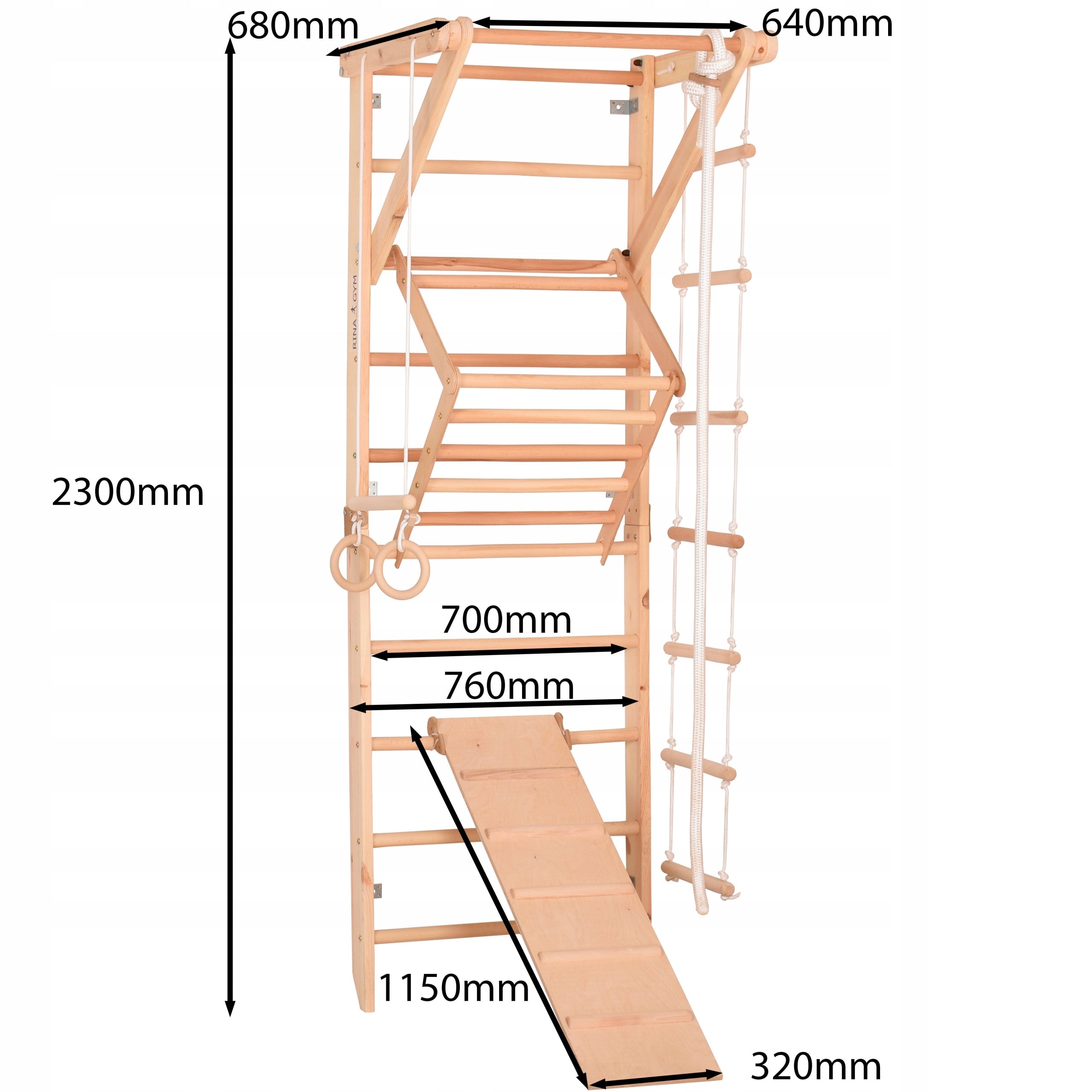 Wooden Gymnastics Ladder Rinagym Sport 3 Sports Set for Kids Packaging status original